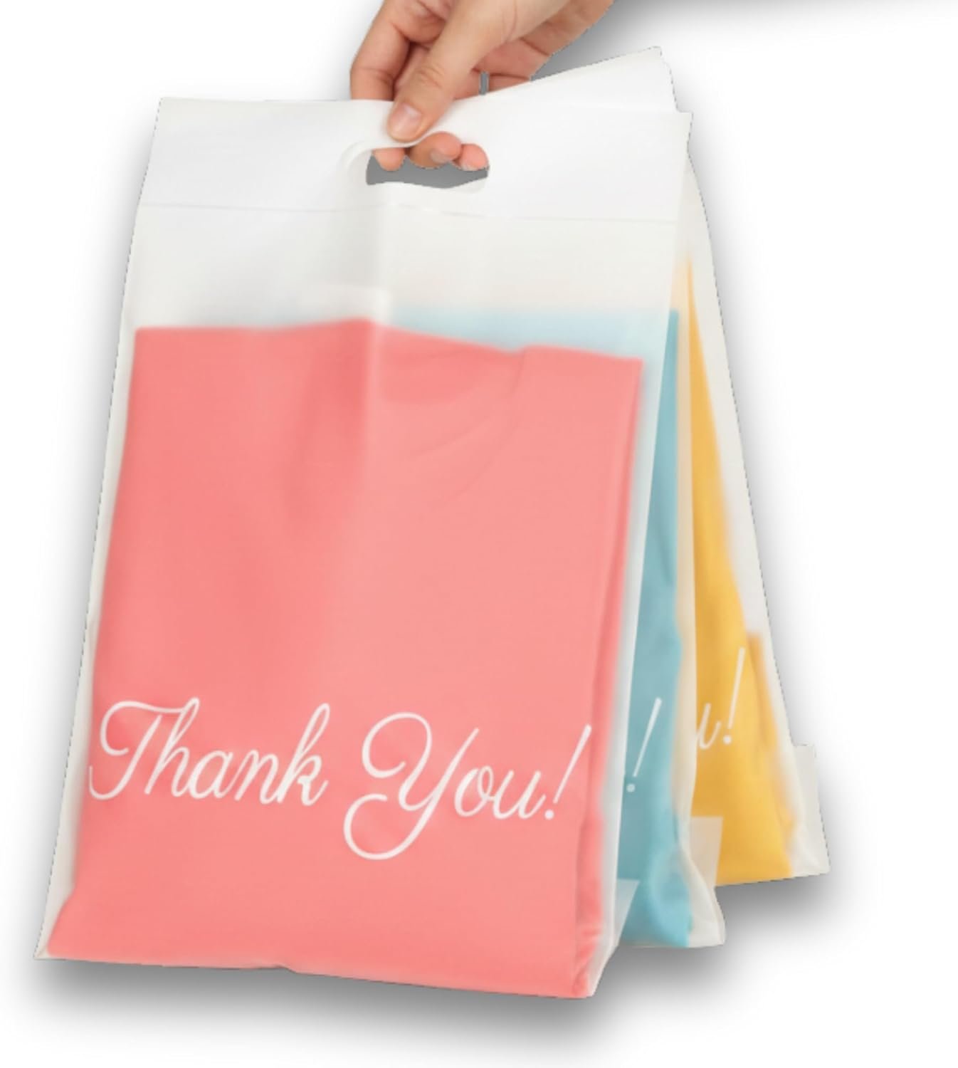 Bolsas de camiseta frosted 10x13, 100 bolsas de envío para ropa, Bolsas de polipropileno con logo personalizado, sobres para pequeños negocios, mailers con asa de proveedor.