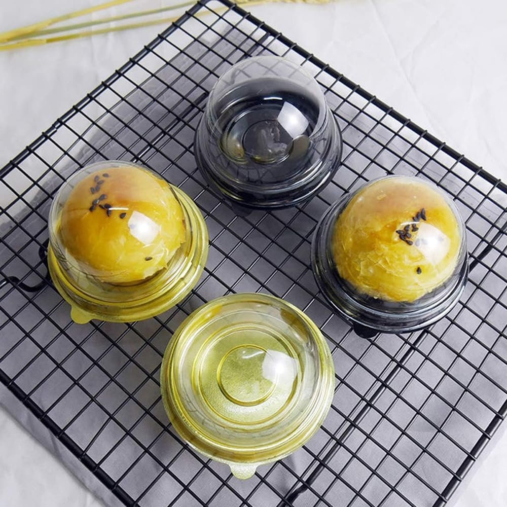 Caja de pastel mini de plástico transparente, contenedores redondos para cupcakes, estuche para huevos de yema y cajas de domo para mooncakes de 3.1 pulgadas, 50 unidades, con Logo Personalizado y calidad de Fábrica. Caja de pastel mini de plástico transparente, contenedores redondos para cupcakes, estuche para huevos de yema y cajas de domo para mooncakes de 3.1 pulgadas, 50 unidades, con Logo Personalizado y calidad de Fábrica.