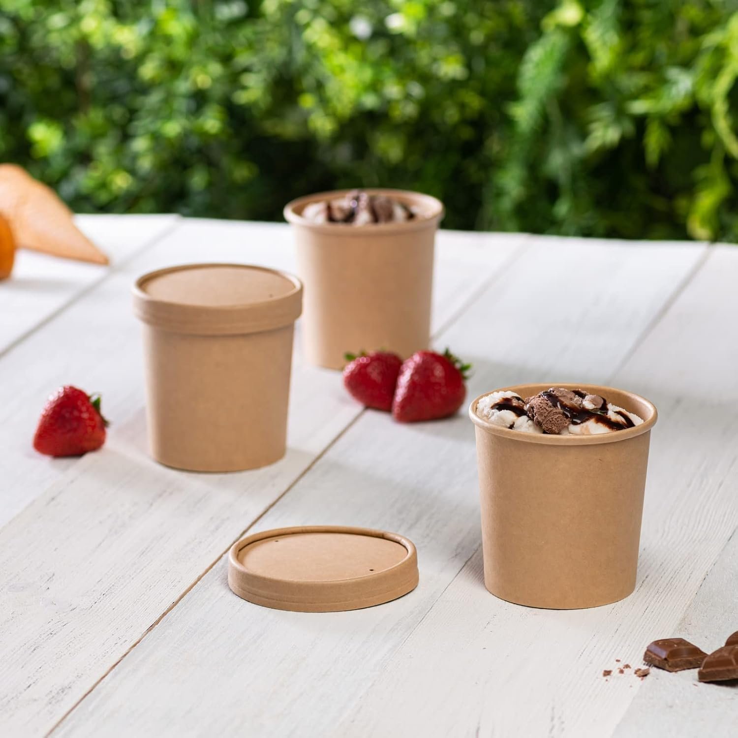Contenedores de Papel Kraft de 16 oz - 25 Unidades con Tapa Ventilada, Ideal para Sopa Caliente y Helados, Marca Blanca con Logo Personalizado - Proveedor Especializado en Envases Desechables para Alimentos Fríos y Calientes. Contenedores de Papel Kraft de 16 oz - 25 Unidades con Tapa Ventilada, Ideal para Sopa Caliente y Helados, Marca Blanca con Logo Personalizado - Proveedor Especializado en Envases Desechables para Alimentos Fríos y Calientes.