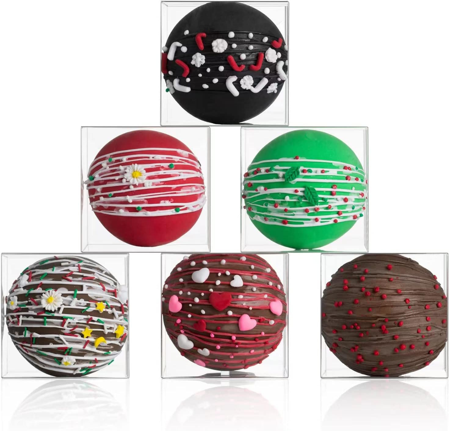 Logo Personalizado 100 Piezas de Cajas de Plástico Transparentes de 3x3x3 Pulgadas para Bombas de Chocolate Caliente, Pequeños Pasteles y Galletas - Fabricante de Soluciones de Empaque