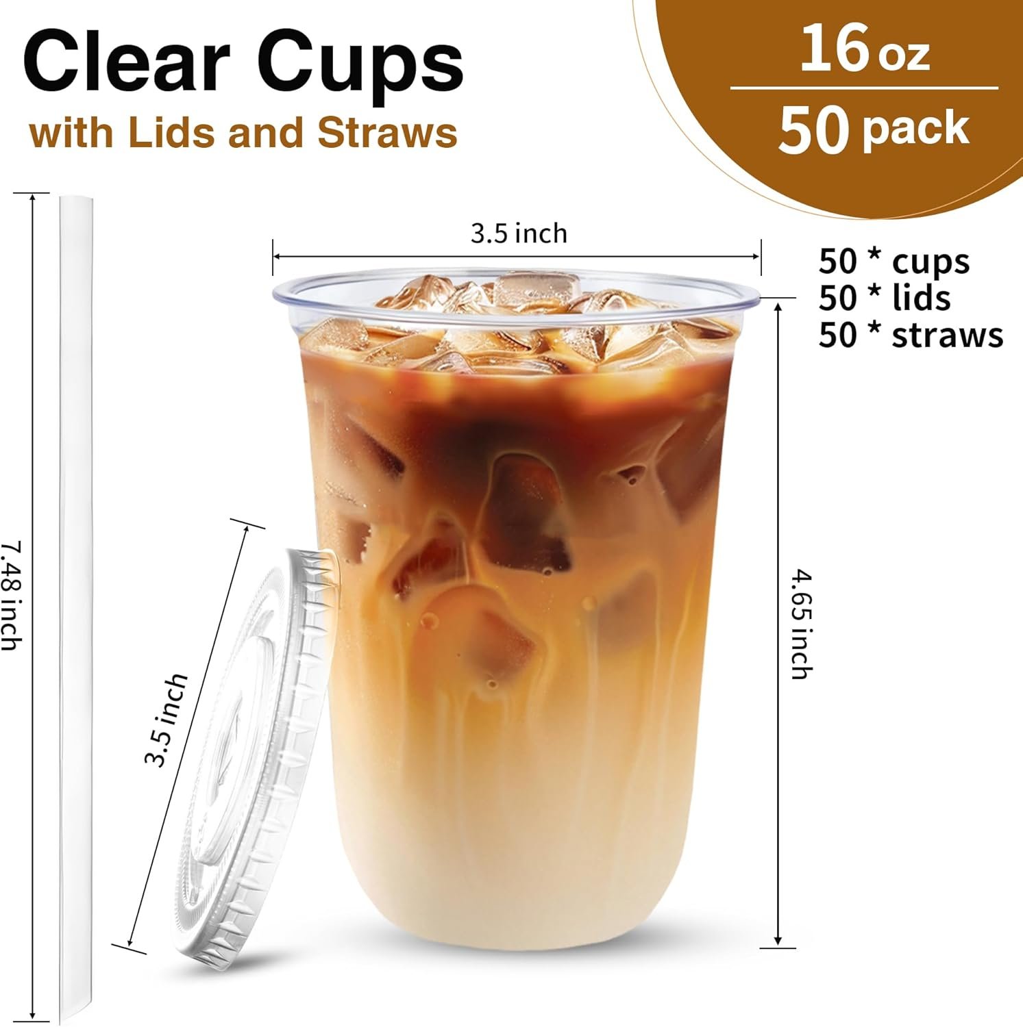 Copa de Plástico Transparente de 16 oz con Tapa y Popote, Personalización de Logo, Ideal para Café Helado y Bebidas Frías, Sets de 50, Proveedor de Envases para Fiestas y Restaurantes. Copa de Plástico Transparente de 16 oz con Tapa y Popote, Personalización de Logo, Ideal para Café Helado y Bebidas Frías, Sets de 50, Proveedor de Envases para Fiestas y Restaurantes.