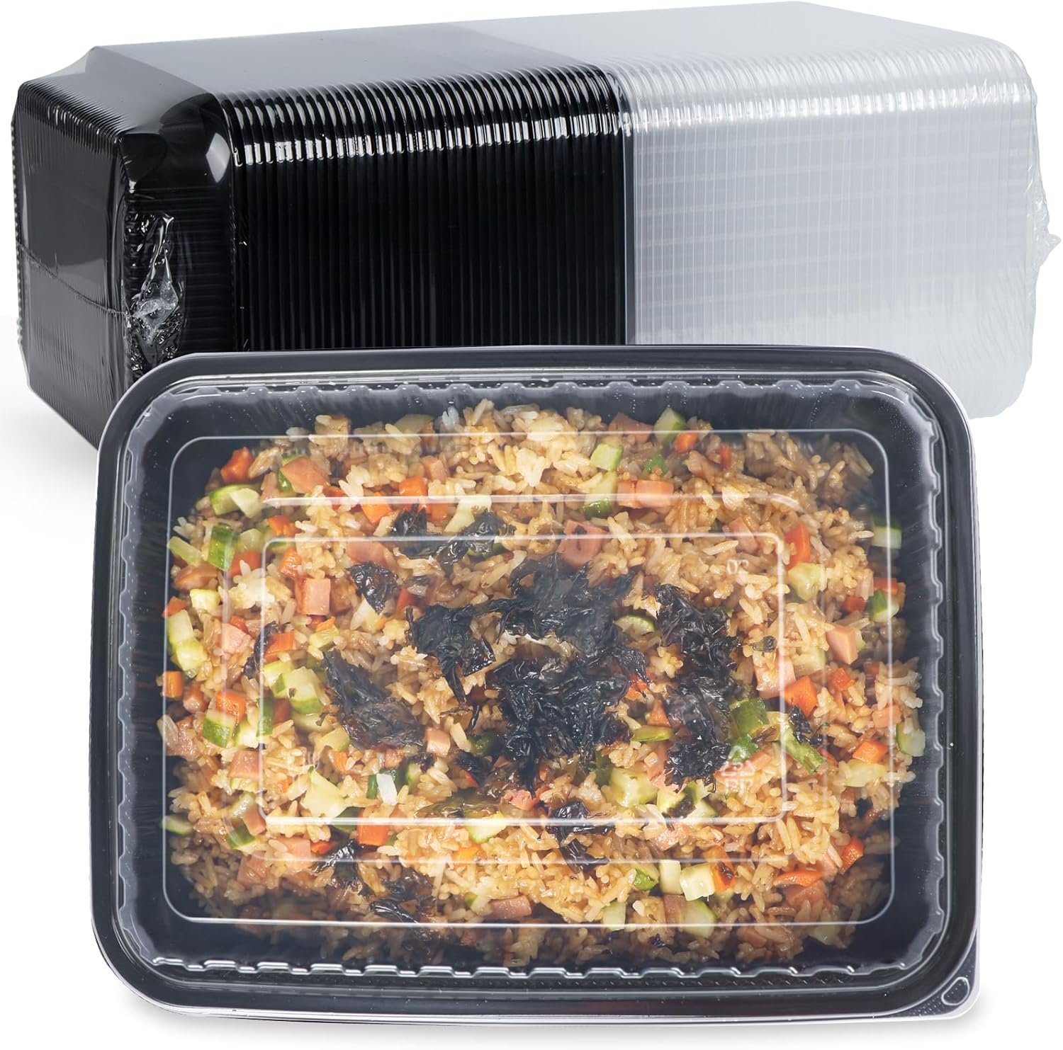 Contenedores para Meal Prep con Logo Personalizado 40 Pack 47oz - A prueba de fugas y aptos para congelador y microondas | Containers para control de porciones y sobras con tapa | Cajas de comida para catering de Proveedor