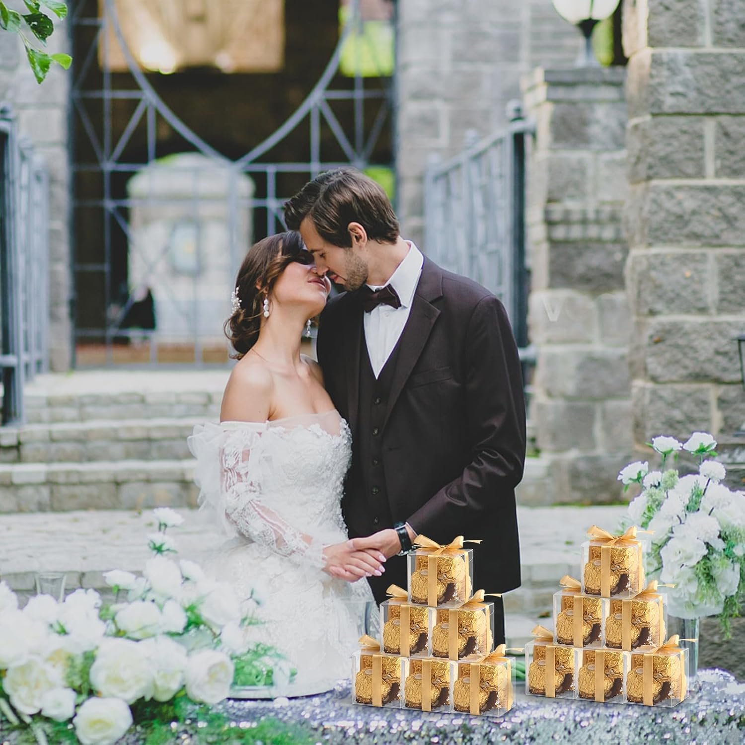 Cajas de regalo con logo personalizado, 50 piezas de cajas claras de plástico 2x2x2 pulgadas con cinta dorada, cajas de macramé ideales para regalos de bodas, baby showers y Navidad, proveedor confiable. Cajas de regalo con logo personalizado, 50 piezas de cajas claras de plástico 2x2x2 pulgadas con cinta dorada, cajas de macramé ideales para regalos de bodas, baby showers y Navidad, proveedor confiable.