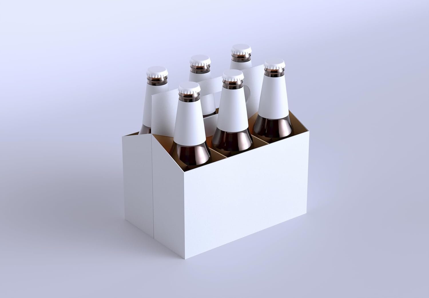 Logo Personalizado Carrier de Cartón 6pk (Blanco, 150 unidades) | Acomoda 6 botellas de 12oz | Proveedor de envases - Envío rápido el mismo día