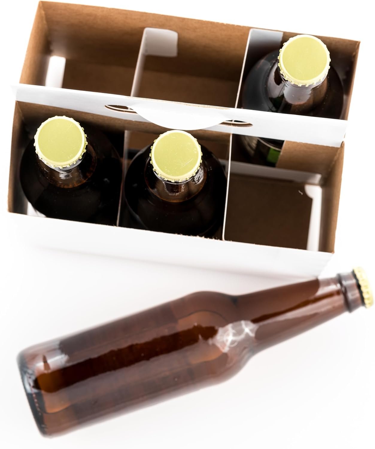 Logo Personalizado Carrier de Cartón 6pk (Blanco, 150 unidades) | Acomoda 6 botellas de 12oz | Proveedor de envases - Envío rápido el mismo día