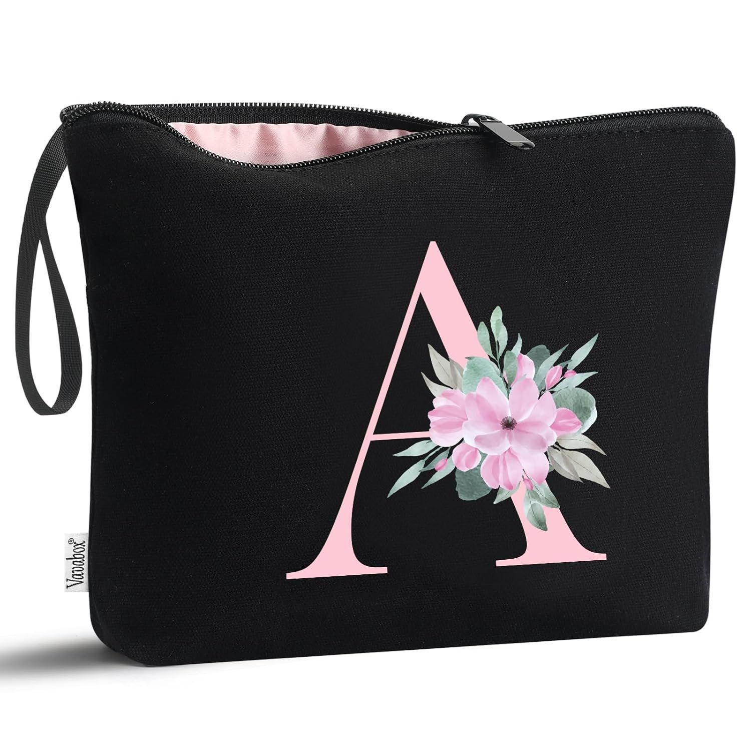 Logo Personalizado Neceser de Maquillaje Personalizado, Regalos de Cumpleaños para Mujeres y Mamás, Regalos para Mejor Amiga, Dama de Honor, Bolsa Cosmética (A, Negra) Fábrica