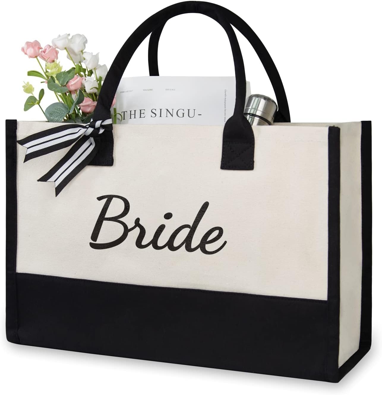 Logo Personalizado Tote Bag de Lienzo, Regalos para la Novia en Despedida de Soltera, Bolsa de Hombro Marca Blanca Fábrica.