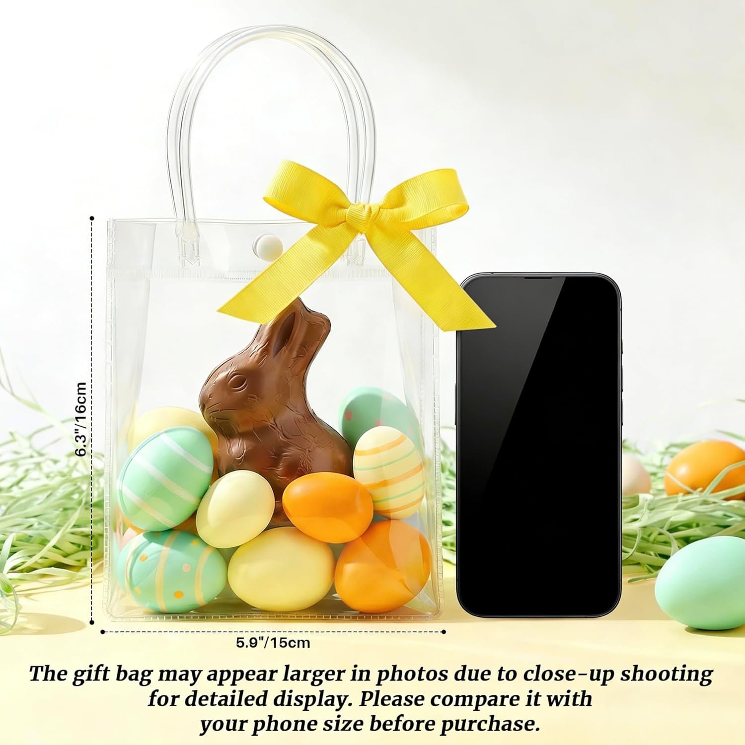 Bolsas de Regalo de PVC Transparentes con Asa - 10PCS Mini Bolsas de Fiesta Personalizadas con Logo - Ideal para Fiestas, Bolsas de Goodie en Tamaño Mini (5.9 x 6.3 Pulgadas) de un Proveedor de Calidad