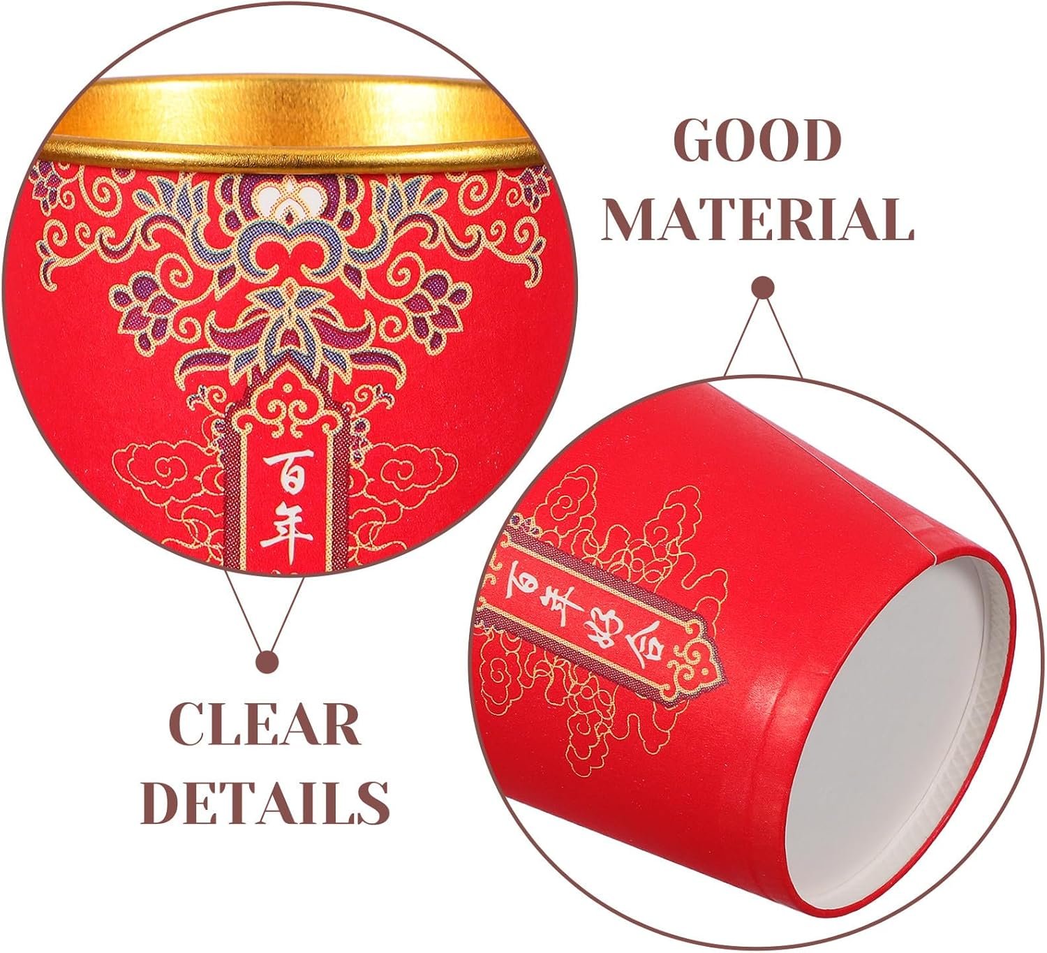 Copa de papel roja para bodas con 100 piezas, personalización de logo, copas desechables gruesas para té y café en recepción y ceremonia de té, proveedor.