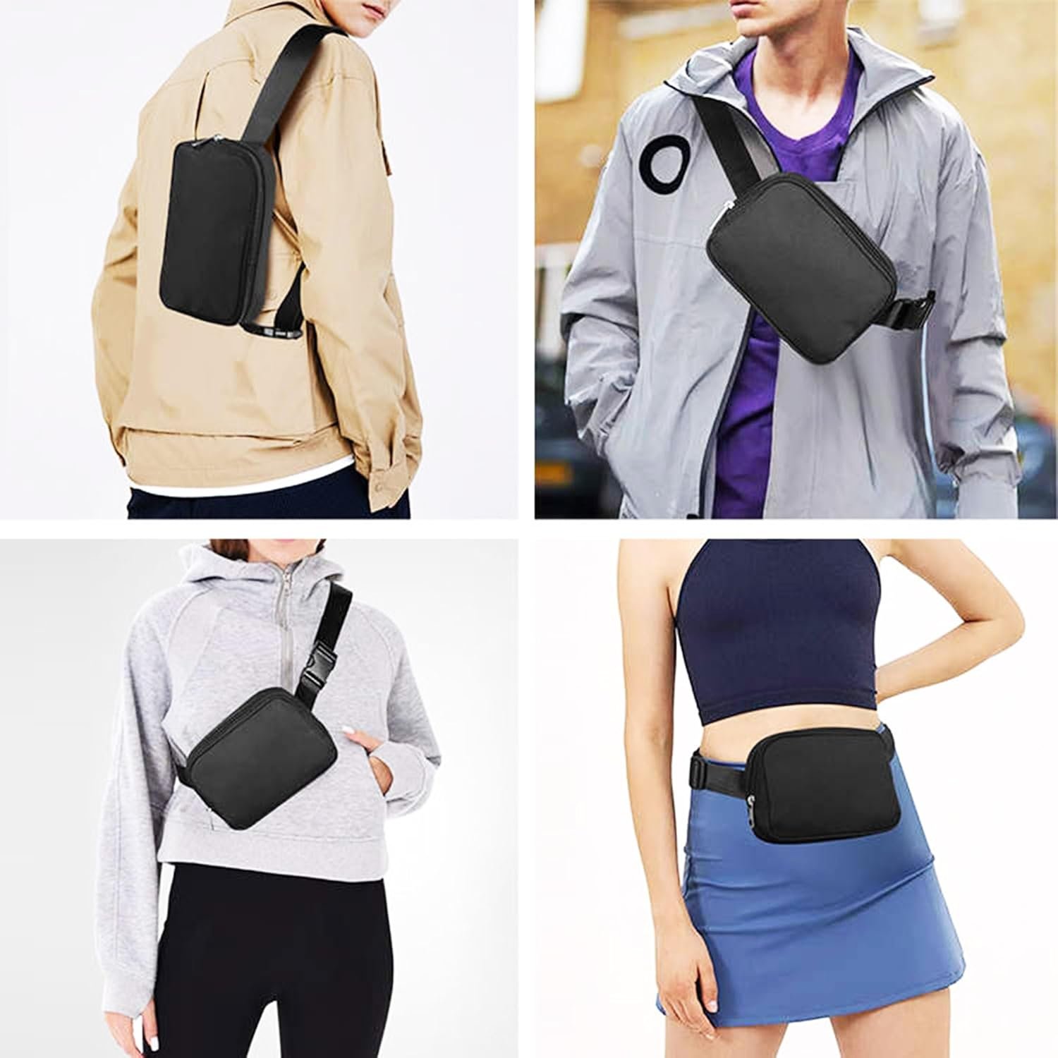 Logo Personalizado Riñonera de Color Pequeña Unisex con Nombre Texto Foto para Regalos Personalizados de Viaje, Entrenamiento y Senderismo - Proveedor de Fábrica