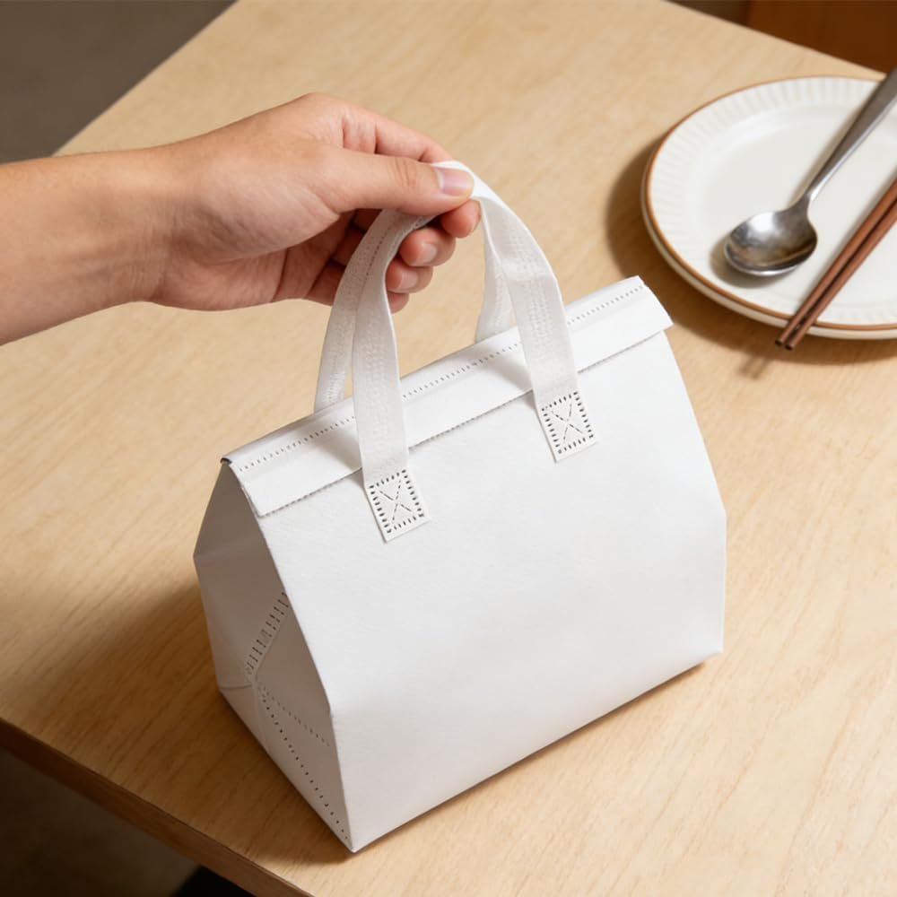 Set de 25 Bolsas Térmicas Personalizadas para Llevar, Pequeñas Neveras Térmicas para Alimentos, Delivery y Almacenamiento de Comida Fría y Caliente, 9.3 x 5.9 x 9.4 Pulgadas, Marca Blanca, Proveedor de Soluciones Eficientes.