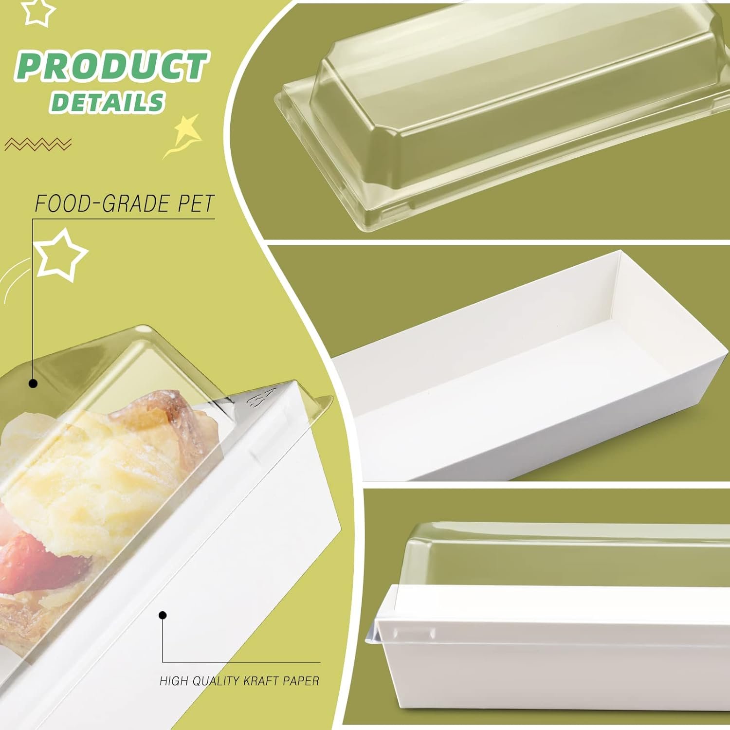 Cajas de Charcutería de 50 Piezas con Tapa Transparente, Cajas Rectangulares Desechables Pequeñas de Papel de 4.7 Pulgadas para Alimentos, Personalizadas con Logo, Ideal para Pasteles, Galletas, Sándwiches, Postres y Fresas, Proveedor de Envases. Cajas de Charcutería de 50 Piezas con Tapa Transparente, Cajas Rectangulares Desechables Pequeñas de Papel de 4.7 Pulgadas para Alimentos, Personalizadas con Logo, Ideal para Pasteles, Galletas, Sándwiches, Postres y Fresas, Proveedor de Envases.