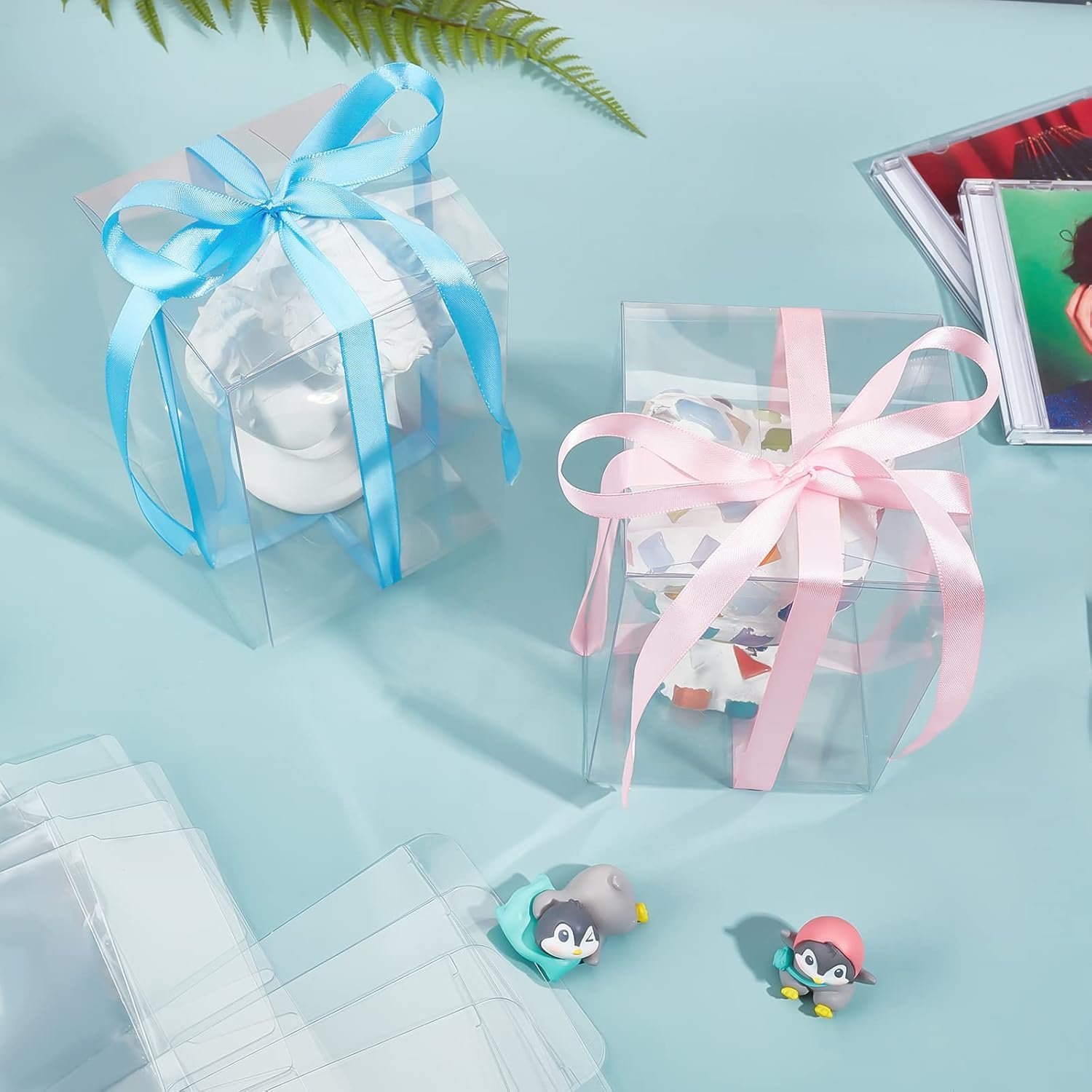 Logo Personalizado Cajas de Regalo Transparentes Rectangulares PVC 3.9x3.9x5.5'' para Fiestas de Boda, Dulces y Muffins, Proveedor de Empaques para el Día de la Madre. Logo Personalizado Cajas de Regalo Transparentes Rectangulares PVC 3.9x3.9x5.5'' para Fiestas de Boda, Dulces y Muffins, Proveedor de Empaques para el Día de la Madre.