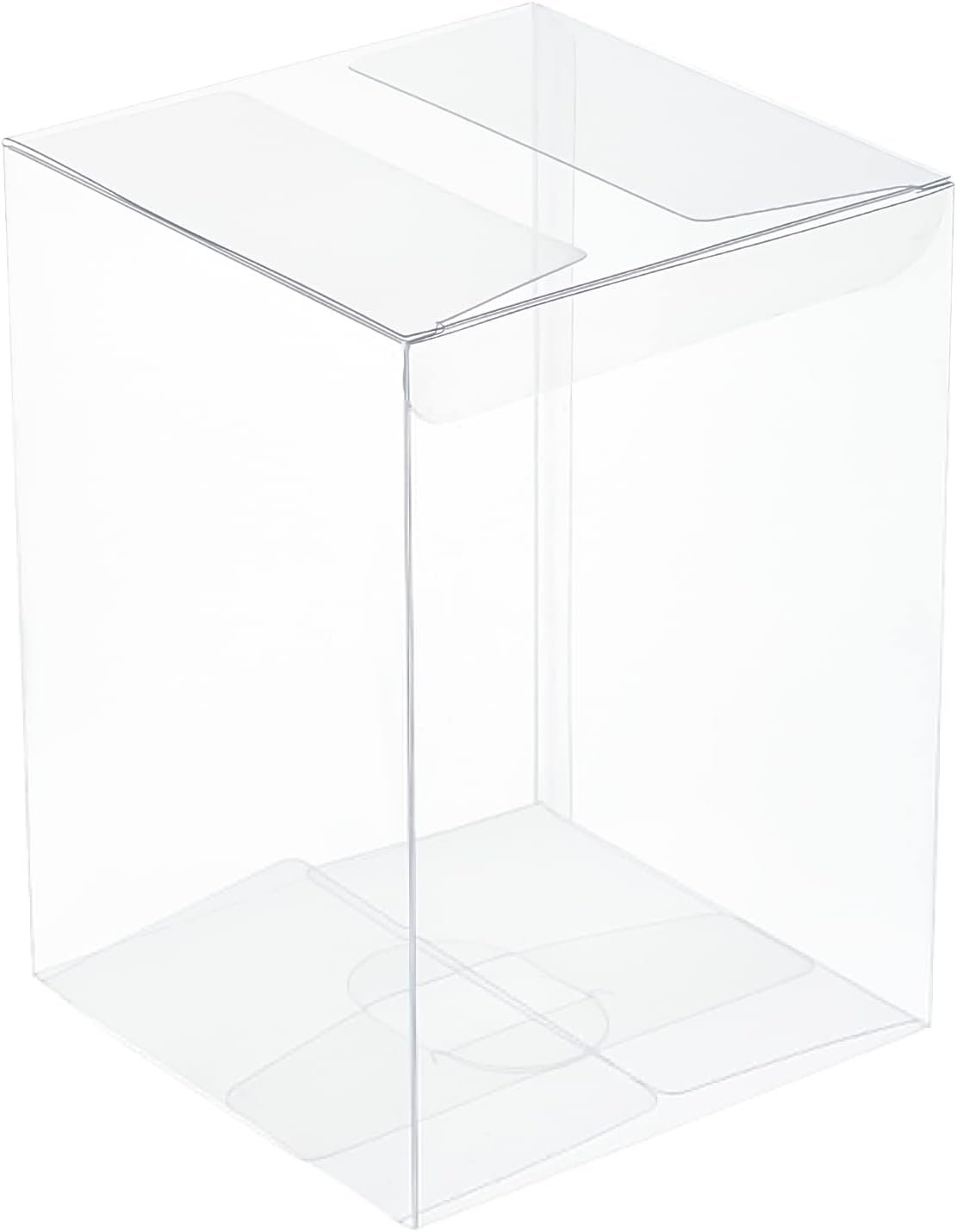 Logo Personalizado Cajas de Regalo Transparentes Rectangulares PVC 3.9x3.9x5.5'' para Fiestas de Boda, Dulces y Muffins, Proveedor de Empaques para el Día de la Madre.