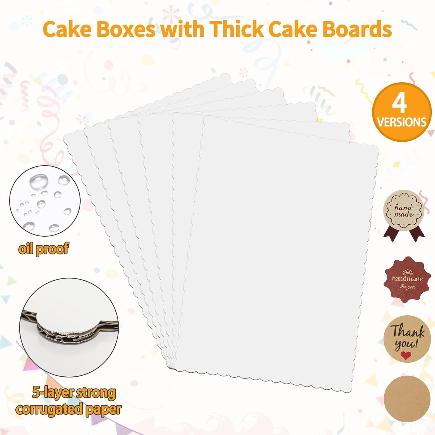 Caja de pasteles blanca con ventana grande, 6 piezas, 19x14x4.5 pulgadas, ideal para tortas de cuarto, donuts, cupcakes, pasteles y tartas, marca blanca, diseñado por fabricante. Caja de pasteles blanca con ventana grande, 6 piezas, 19x14x4.5 pulgadas, ideal para tortas de cuarto, donuts, cupcakes, pasteles y tartas, marca blanca, diseñado por fabricante.