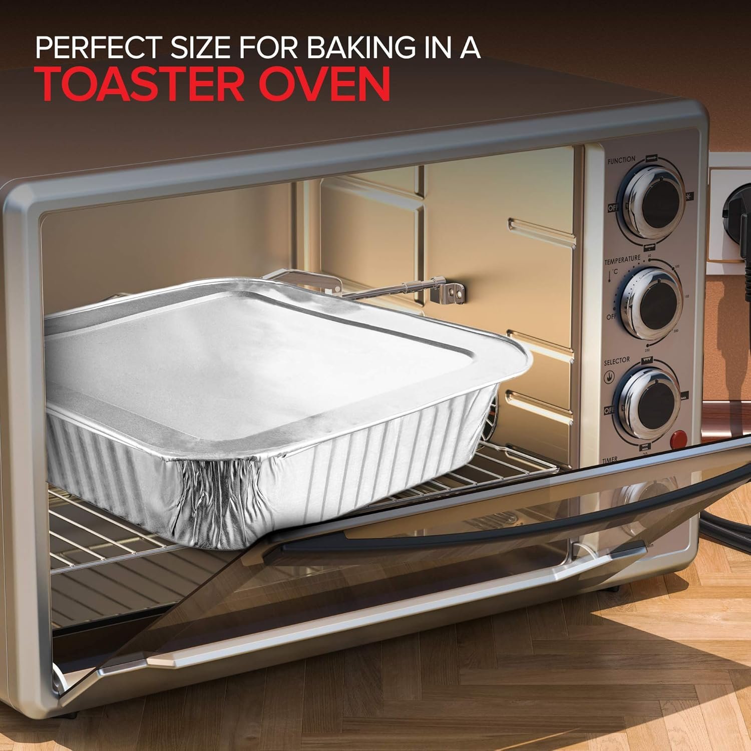 Logo Personalizado - 20 Paquetes de Bandejas de Aluminio Desechables de 8x8 Pulgadas con Tapa, Ideales para Hornear, Cocinar, Calentar, Almacenar y Preparar Alimentos - Marca Blanca de Proveedor