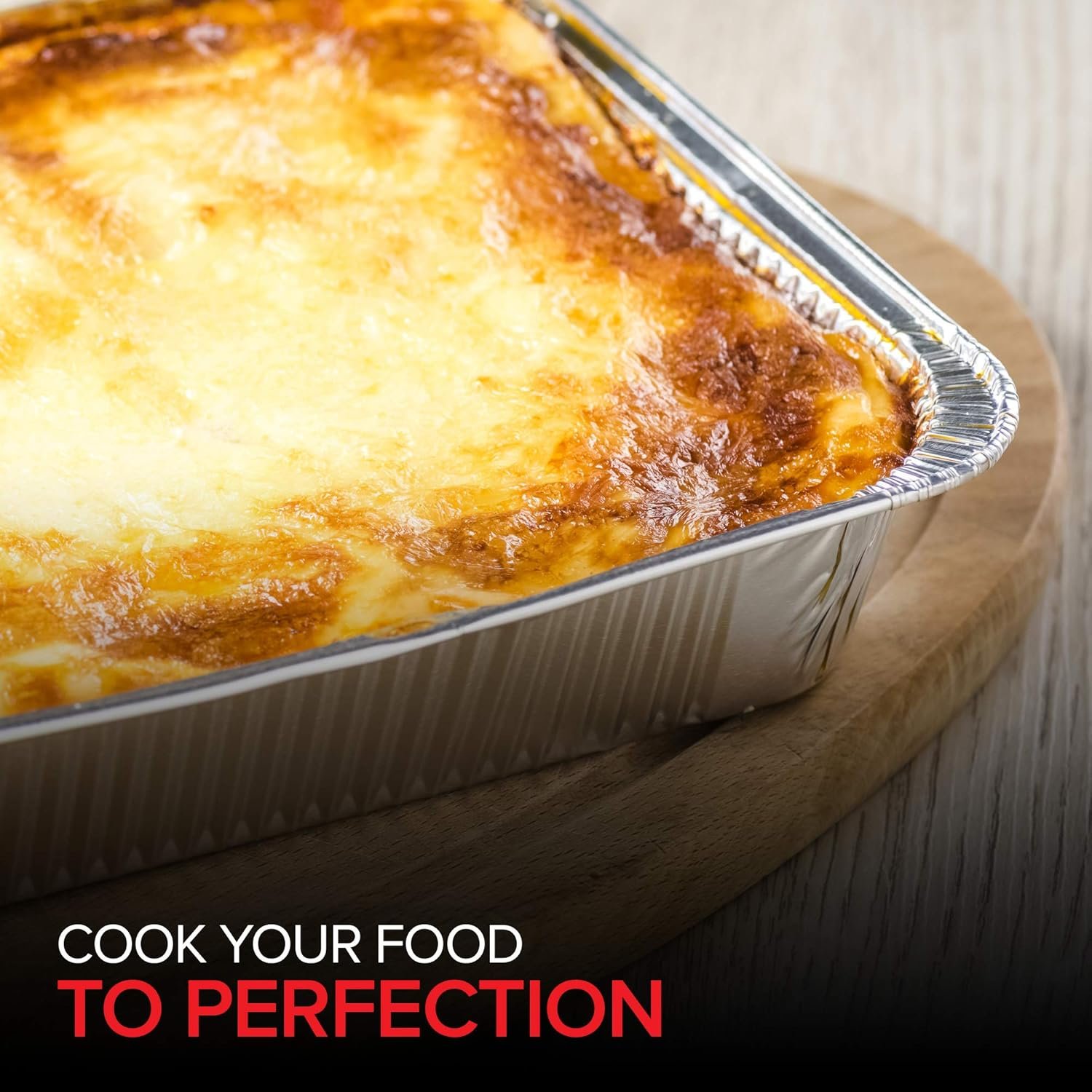 Logo Personalizado - 20 Paquetes de Bandejas de Aluminio Desechables de 8x8 Pulgadas con Tapa, Ideales para Hornear, Cocinar, Calentar, Almacenar y Preparar Alimentos - Marca Blanca de Proveedor