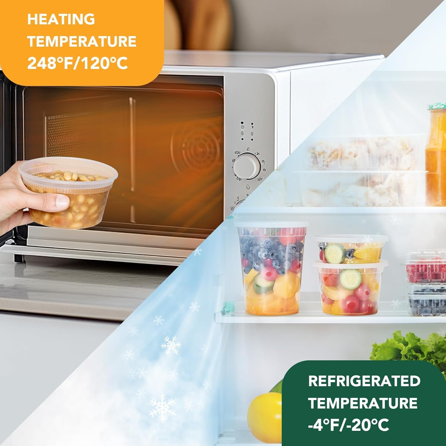 Logo Personalizado - Pack de 24 Recipientes Deli de 16 oz con Tapa, Contenedores de Plástico para Almacenamiento de Alimentos, aptos para Microondas, Congelador y Lavavajillas, Reutilizables y Apilables, Marca Blanca de Fábrica. Logo Personalizado - Pack de 24 Recipientes Deli de 16 oz con Tapa, Contenedores de Plástico para Almacenamiento de Alimentos, aptos para Microondas, Congelador y Lavavajillas, Reutilizables y Apilables, Marca Blanca de Fábrica.