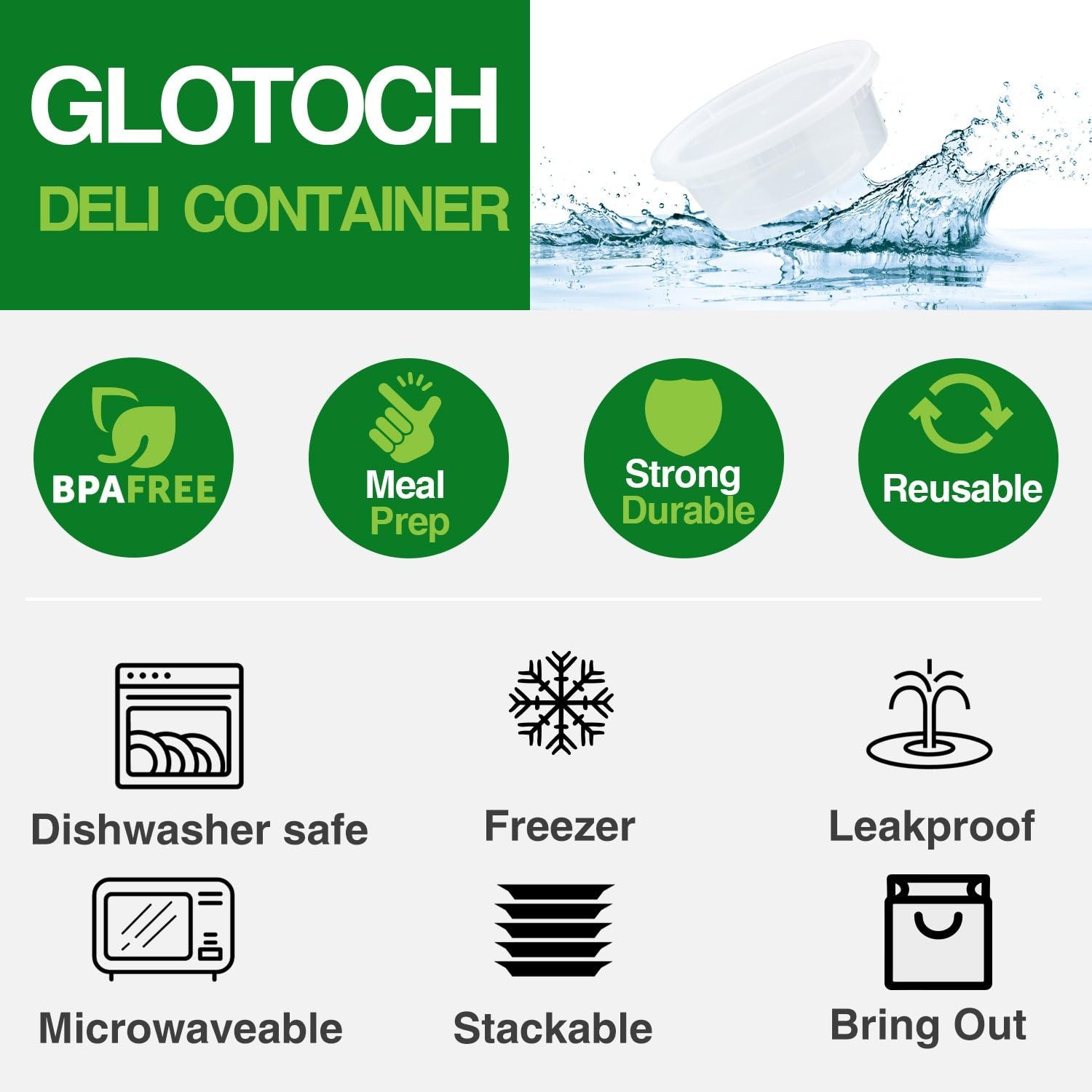 Logo Personalizado - Pack de 24 Recipientes Deli de 16 oz con Tapa, Contenedores de Plástico para Almacenamiento de Alimentos, aptos para Microondas, Congelador y Lavavajillas, Reutilizables y Apilables, Marca Blanca de Fábrica. Logo Personalizado - Pack de 24 Recipientes Deli de 16 oz con Tapa, Contenedores de Plástico para Almacenamiento de Alimentos, aptos para Microondas, Congelador y Lavavajillas, Reutilizables y Apilables, Marca Blanca de Fábrica.