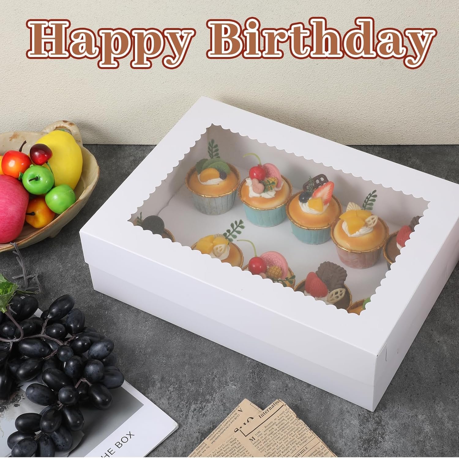 Logo Personalizado de Cajas para Pasteles 10 Pack 14x10x4 Pulgadas con Ventana Grande, Cajas Rectangulares para Pasteles de Media Hoja, Marca Blanca para Empaque de Pasteles, Donas, Cupcakes y Tartas de Fábrica. Logo Personalizado de Cajas para Pasteles 10 Pack 14x10x4 Pulgadas con Ventana Grande, Cajas Rectangulares para Pasteles de Media Hoja, Marca Blanca para Empaque de Pasteles, Donas, Cupcakes y Tartas de Fábrica.
