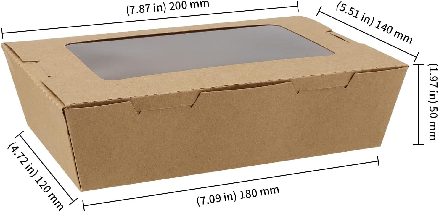 Cajas de Cartón Kraft para Comida para Llevar 60 Pack, Contenedores de Alimentos de 40oz con Ventana Transparente, Logo Personalizado, Cajas Desechables para Pasteles y Postres, Proveedor Fábrica. Cajas de Cartón Kraft para Comida para Llevar 60 Pack, Contenedores de Alimentos de 40oz con Ventana Transparente, Logo Personalizado, Cajas Desechables para Pasteles y Postres, Proveedor Fábrica.