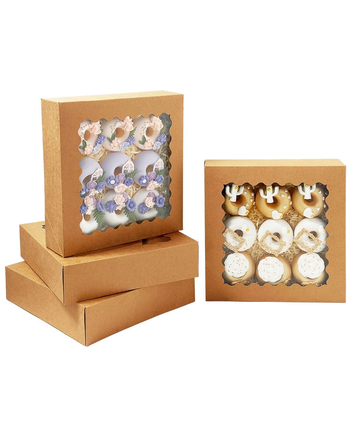 Caja para Pasteles de 55 piezas con Ventana 8x8x2.5 pulgadas, Ideal para Macarons y Galletas, Marca Blanca, Ensamble Fácil, Proveedor confiable. Caja para Pasteles de 55 piezas con Ventana 8x8x2.5 pulgadas, Ideal para Macarons y Galletas, Marca Blanca, Ensamble Fácil, Proveedor confiable.
