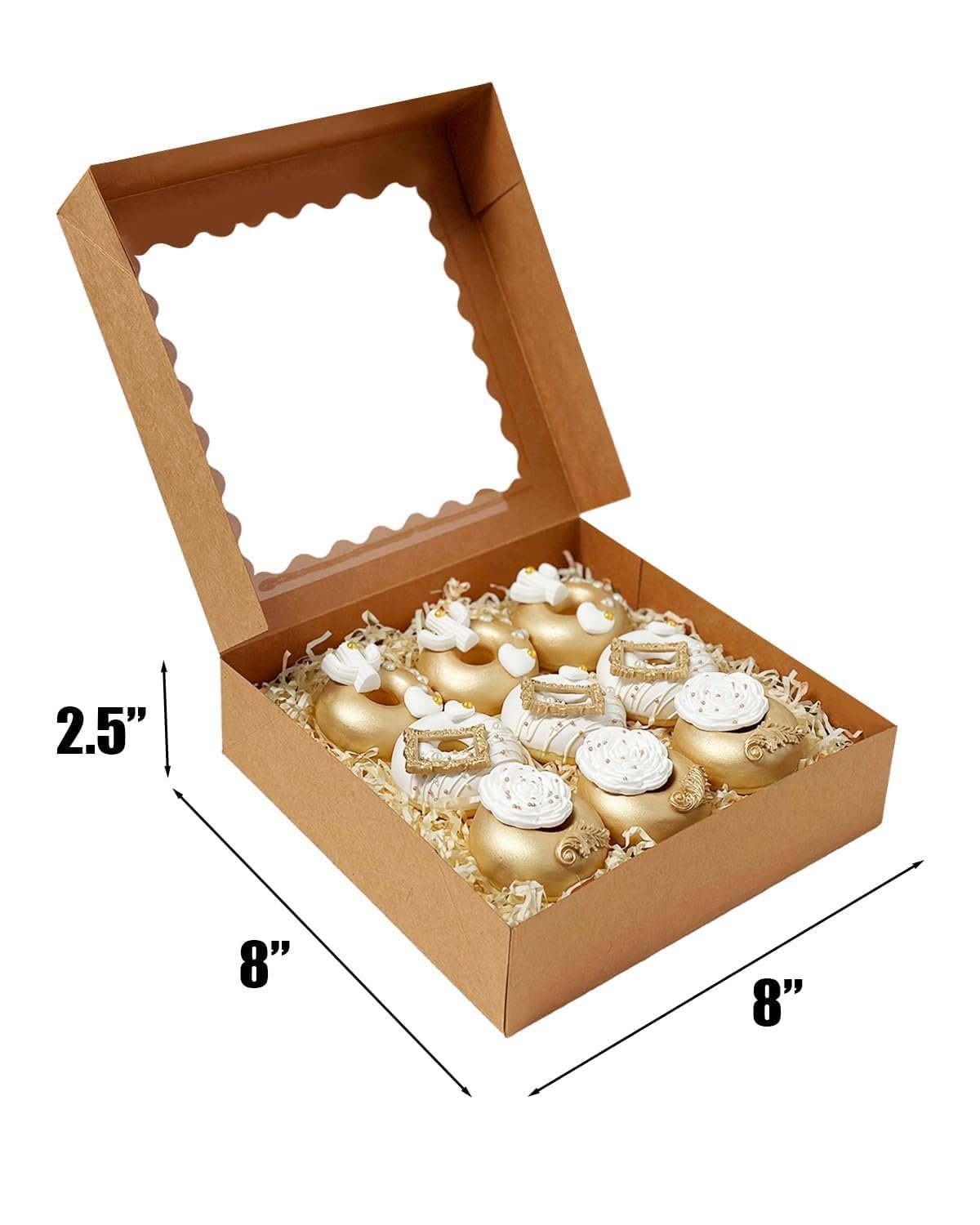 Caja para Pasteles de 55 piezas con Ventana 8x8x2.5 pulgadas, Ideal para Macarons y Galletas, Marca Blanca, Ensamble Fácil, Proveedor confiable. Caja para Pasteles de 55 piezas con Ventana 8x8x2.5 pulgadas, Ideal para Macarons y Galletas, Marca Blanca, Ensamble Fácil, Proveedor confiable.