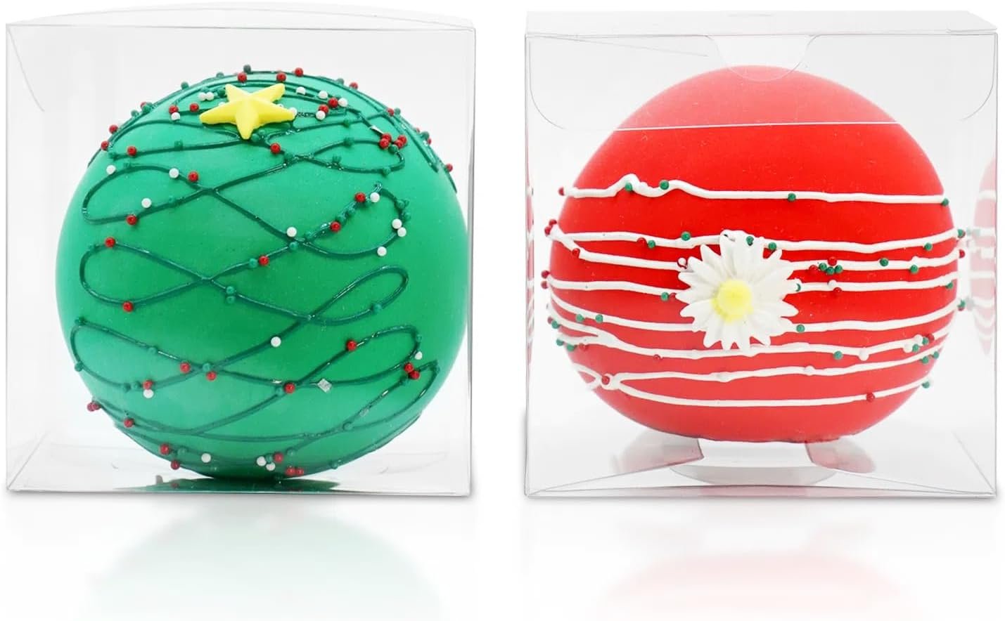 Cajas de Favor Claras de 3x3x3 Pulgadas para Bombas de Chocolate, Cajas de Regalo, Cajas de Cupcake y Macaron con Logo Personalizado, Perfectas para Cumpleaños, Bodas y Eventos, Disponibles en Fábrica.