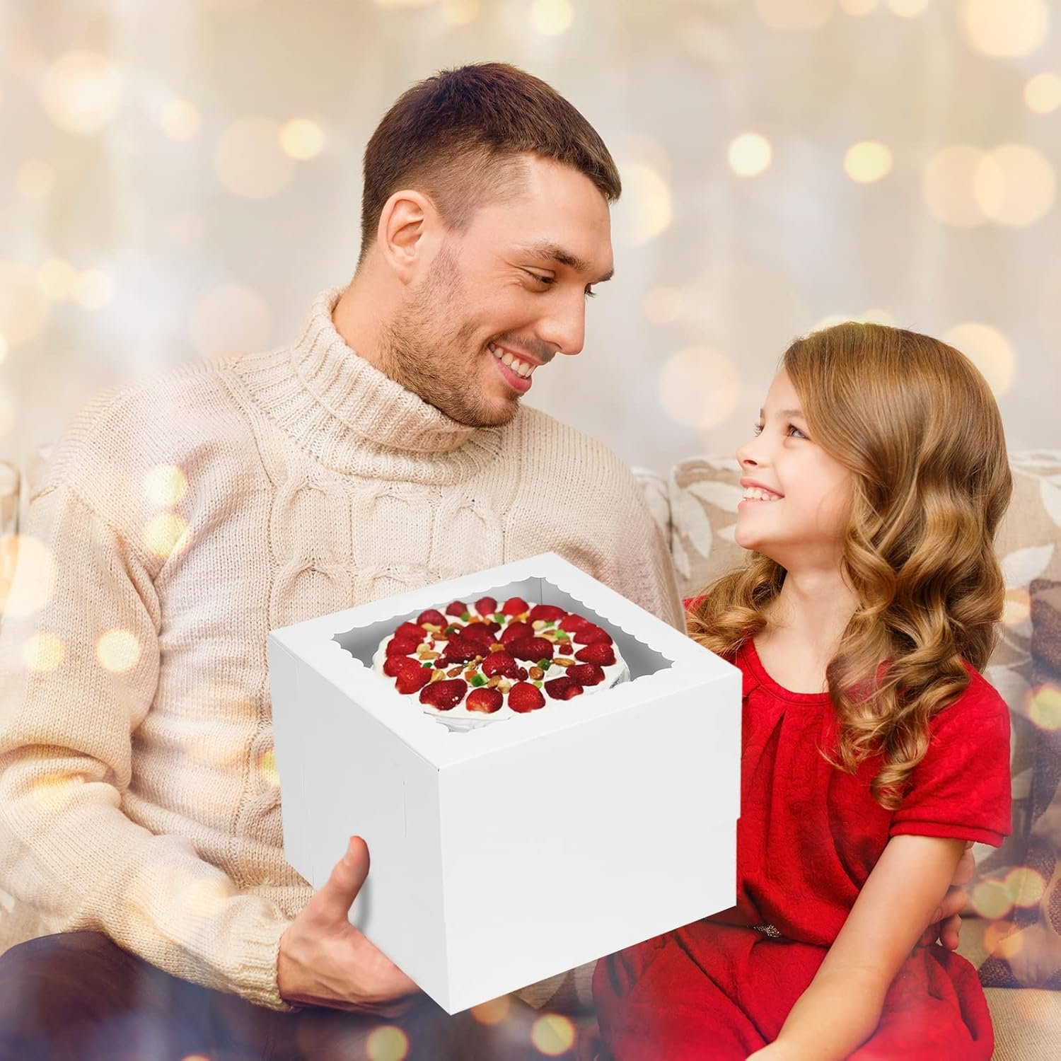 Cajas para pasteles con ventana y tableros, 10x10x8 pulgadas, ideales para el Día de San Valentín y el Día de la Madre, con Logo Personalizado, perfectas para pasteles, chocolates, galletas y tartas, disponibles de Fábrica. Cajas para pasteles con ventana y tableros, 10x10x8 pulgadas, ideales para el Día de San Valentín y el Día de la Madre, con Logo Personalizado, perfectas para pasteles, chocolates, galletas y tartas, disponibles de Fábrica.