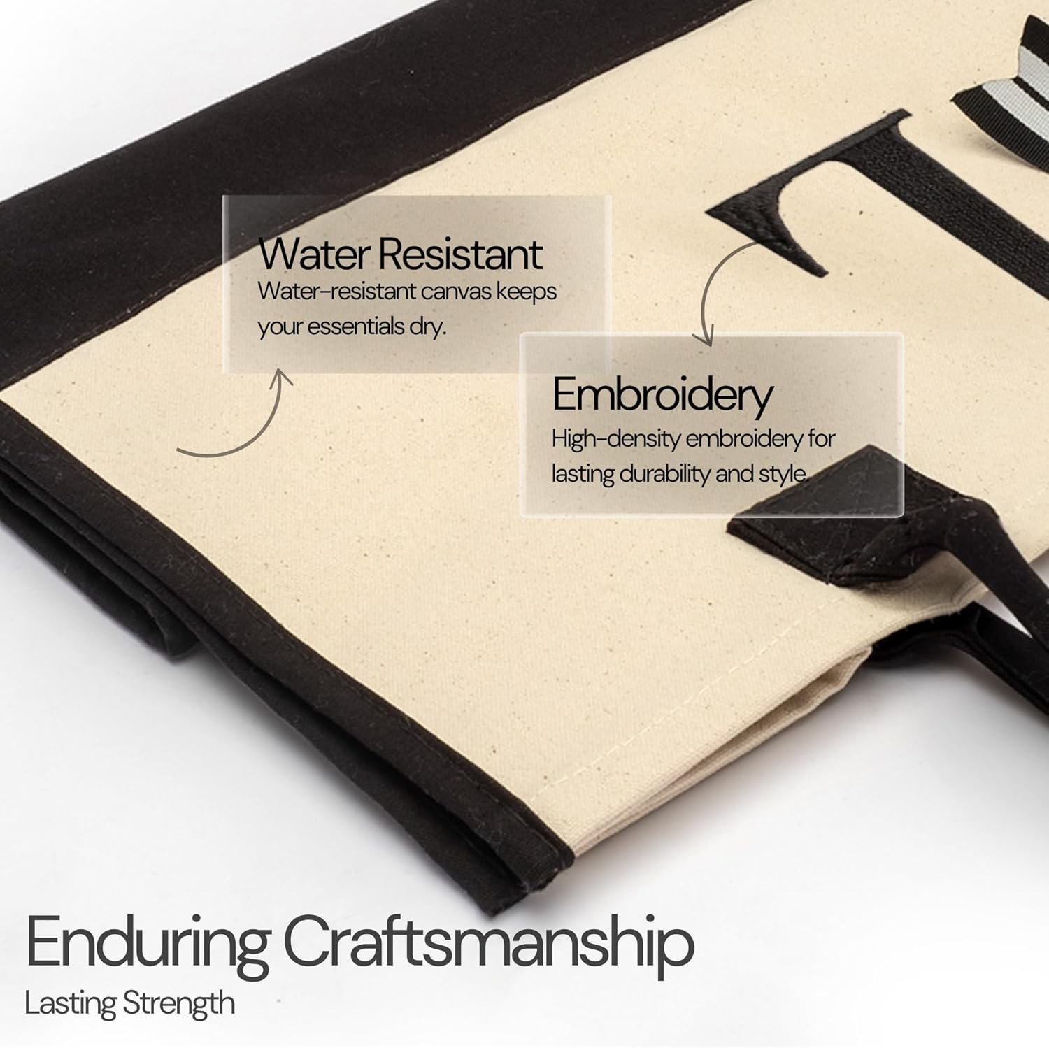 Logo Personalizado Tote Bag de Lona de Algodón 100% para Mujeres con Iniciales, Marca Blanca de Fábrica.