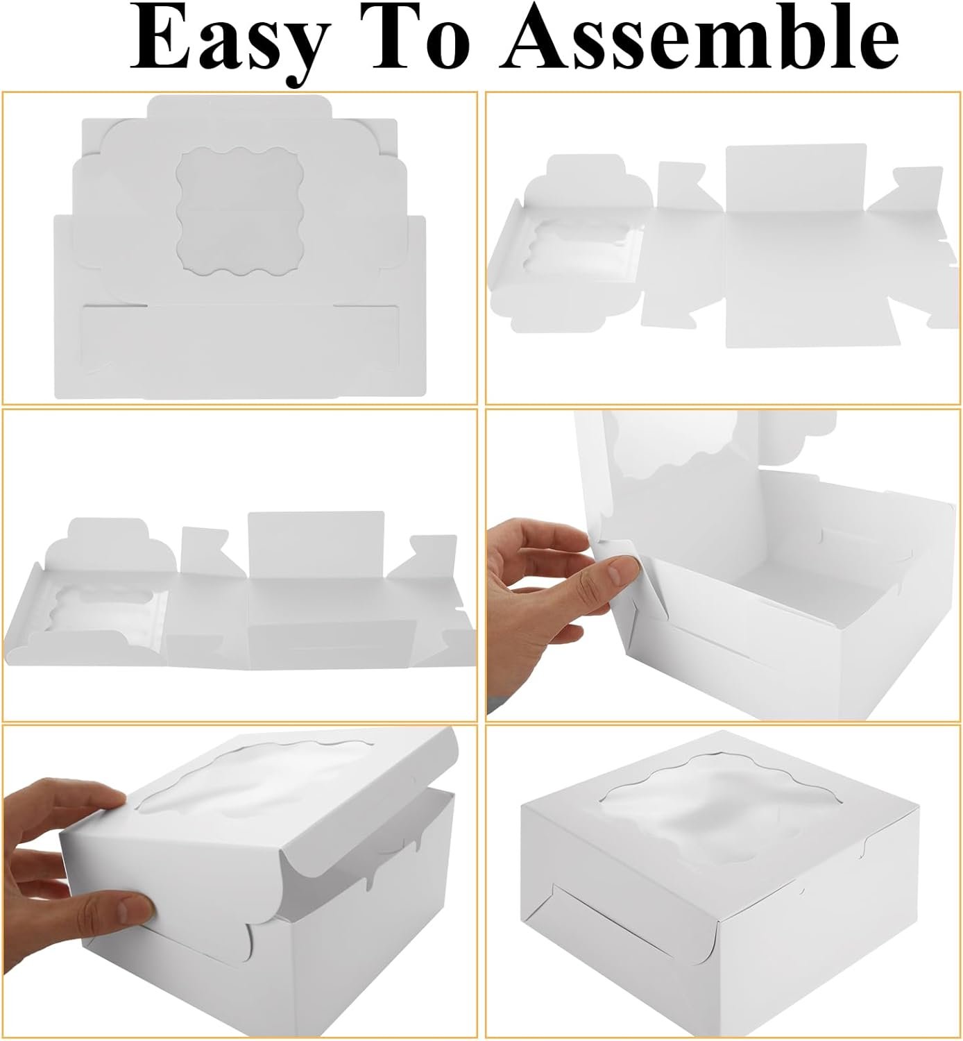 Caja de Bakery de 100 unidades 6 x 6 x 3 pulgadas con ventana, cajas blancas para galletas al por mayor con logo personalizado, ideal para postres, cupcakes, pasteles, galletas, golosinas y fresas chocolate, fabricante especializado. Caja de Bakery de 100 unidades 6 x 6 x 3 pulgadas con ventana, cajas blancas para galletas al por mayor con logo personalizado, ideal para postres, cupcakes, pasteles, galletas, golosinas y fresas chocolate, fabricante especializado.