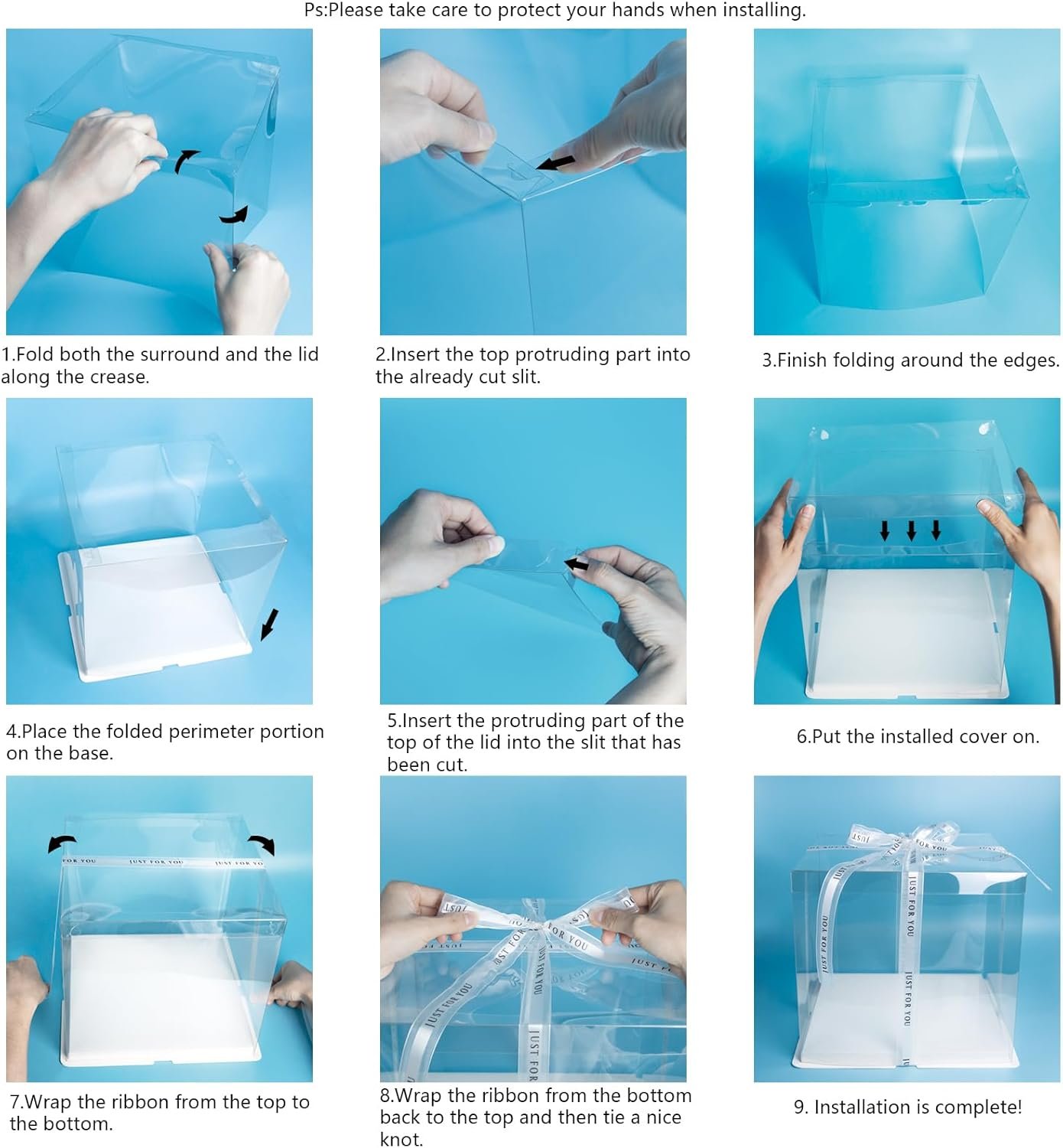 Caja de pastel transparente con logo personalizado, 2 piezas de caja portac pastel de 7'' en PET con tapa, cinta y tarjeta de regalo para pasteles, cajas de regalo transparentes para cumpleaños, bodas y fiestas, marca blanca de fabricante. Caja de pastel transparente con logo personalizado, 2 piezas de caja portac pastel de 7'' en PET con tapa, cinta y tarjeta de regalo para pasteles, cajas de regalo transparentes para cumpleaños, bodas y fiestas, marca blanca de fabricante.