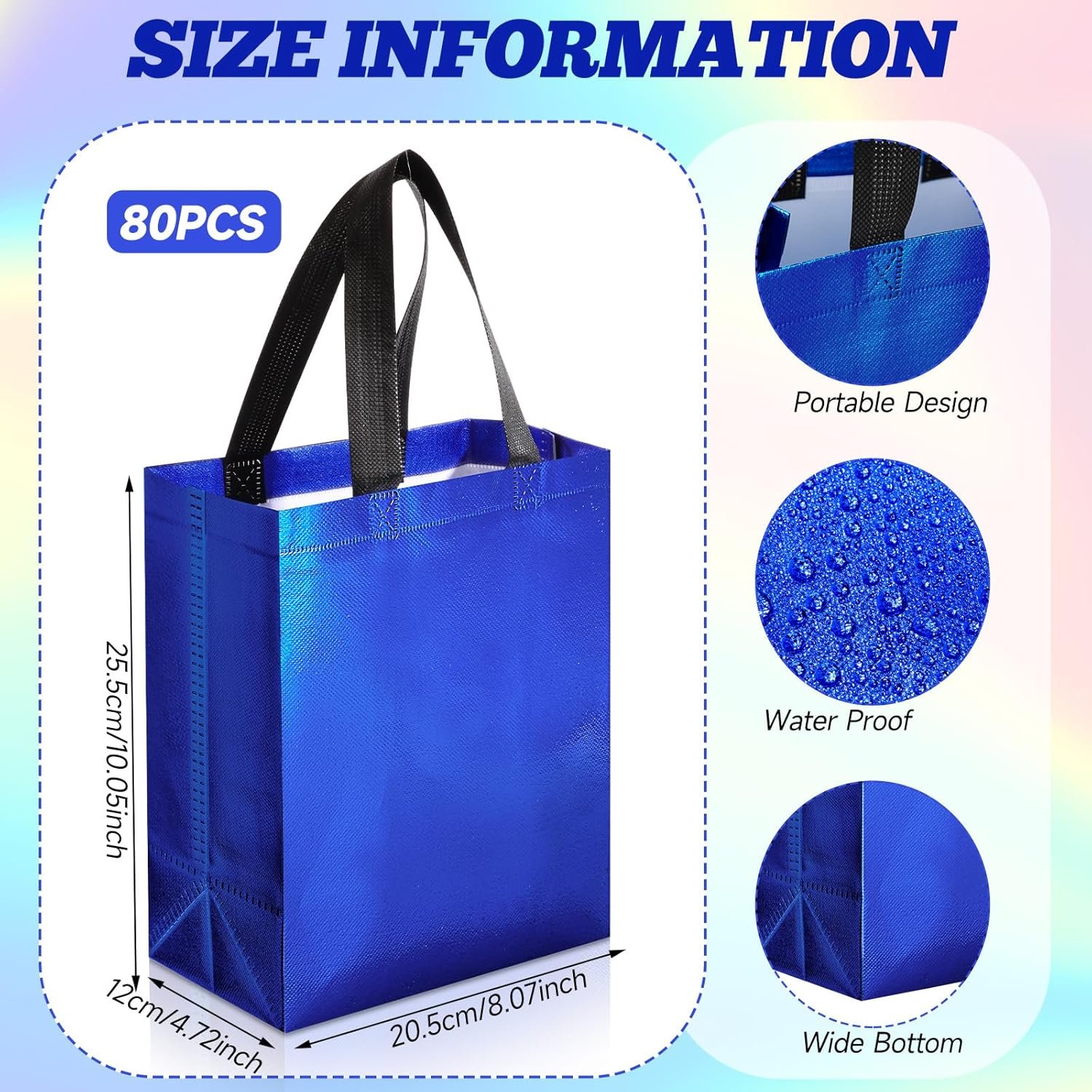 Logo Personalizado Sets de 80 Bolsas de Regalo Reutilizables y Brillantes con Asa para Eventos de Ramadan, Pascua, Bodas, Primavera (10 x 8 x 4.7 Pulgadas, Azul) de Fábrica Logo Personalizado Sets de 80 Bolsas de Regalo Reutilizables y Brillantes con Asa para Eventos de Ramadan, Pascua, Bodas, Primavera (10 x 8 x 4.7 Pulgadas, Azul) de Fábrica