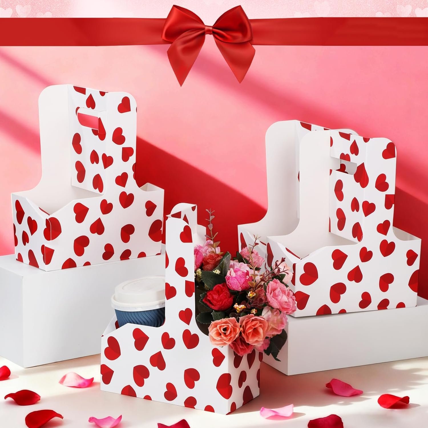 Logo Personalizado 24 Pcs Soporte de Bebidas con Asas en Forma de Corazón Rojo, Portable y Desechable, Ideal para Café y Bebidas Frías, Marca Blanca, Proveedor de Suministros para Fiestas Galentines. Logo Personalizado 24 Pcs Soporte de Bebidas con Asas en Forma de Corazón Rojo, Portable y Desechable, Ideal para Café y Bebidas Frías, Marca Blanca, Proveedor de Suministros para Fiestas Galentines.