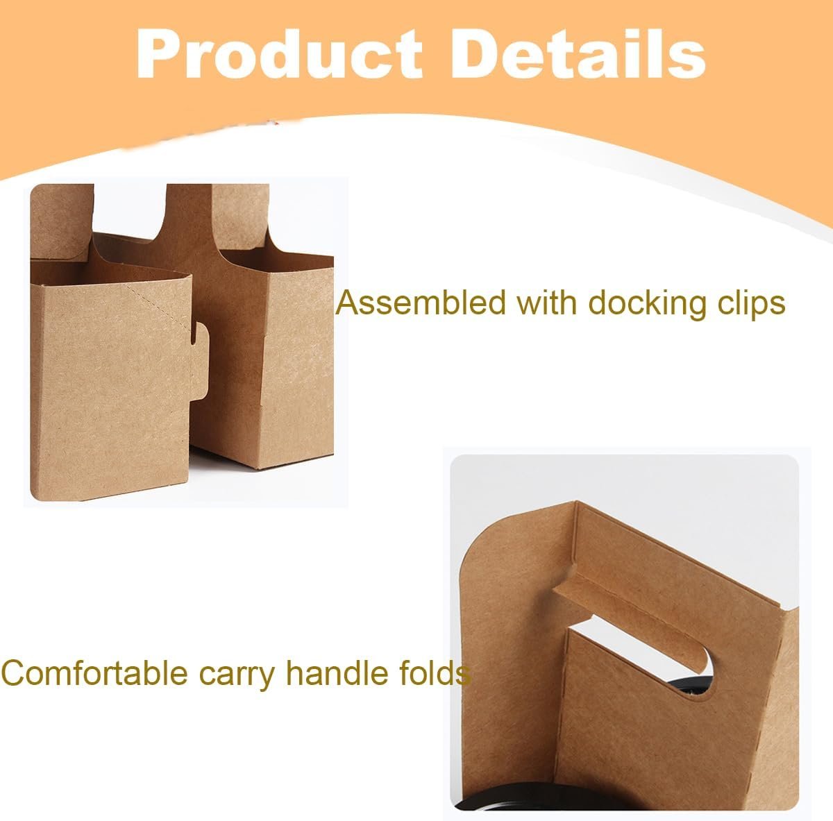 Logo Personalizado Portavasos de Papel Kraft para 2 Tazas con Asa, Soporte para Café para Llevar, 20 Unidades, Ideal para Marca Blanca, Proveedor Especializado en Envases.