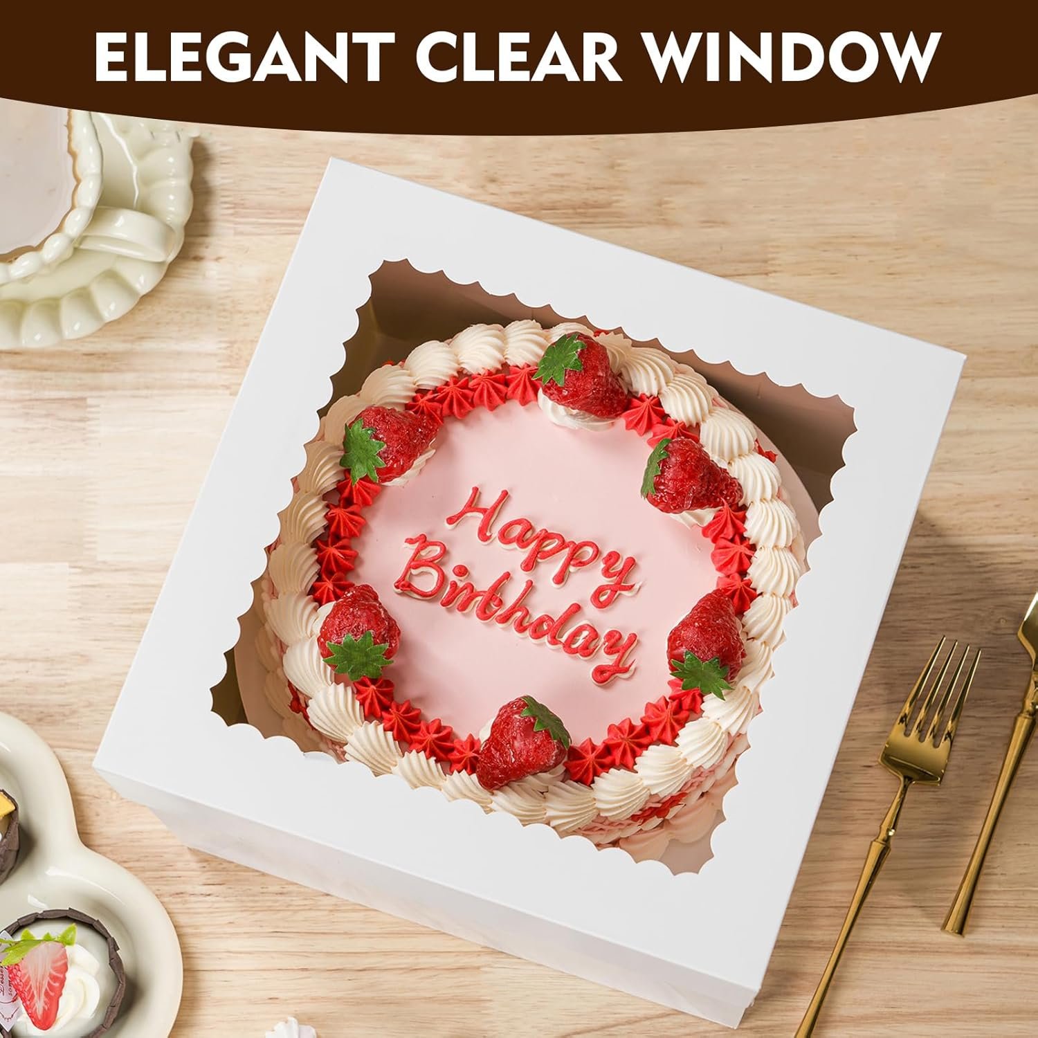 Logo Personalizado para 20 Cajas de Pasteles, Cajas Altas de 10x10x8 Pulgadas con Ventana, Cajas Blancas para Pasteles, Cajas Desechables de Repostería para Postres, Galletas, Tartas y Bodas, Proveedor de Cajas para Cumpleaños. Logo Personalizado para 20 Cajas de Pasteles, Cajas Altas de 10x10x8 Pulgadas con Ventana, Cajas Blancas para Pasteles, Cajas Desechables de Repostería para Postres, Galletas, Tartas y Bodas, Proveedor de Cajas para Cumpleaños.