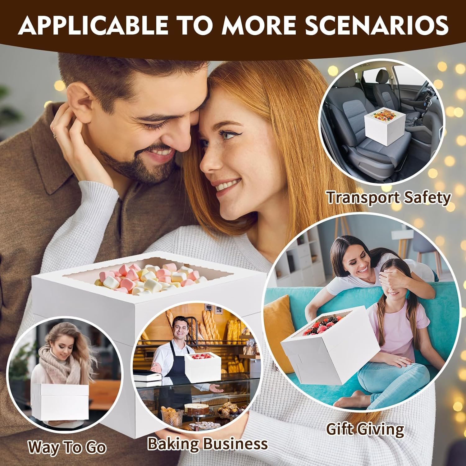 Logo Personalizado para 20 Cajas de Pasteles, Cajas Altas de 10x10x8 Pulgadas con Ventana, Cajas Blancas para Pasteles, Cajas Desechables de Repostería para Postres, Galletas, Tartas y Bodas, Proveedor de Cajas para Cumpleaños. Logo Personalizado para 20 Cajas de Pasteles, Cajas Altas de 10x10x8 Pulgadas con Ventana, Cajas Blancas para Pasteles, Cajas Desechables de Repostería para Postres, Galletas, Tartas y Bodas, Proveedor de Cajas para Cumpleaños.