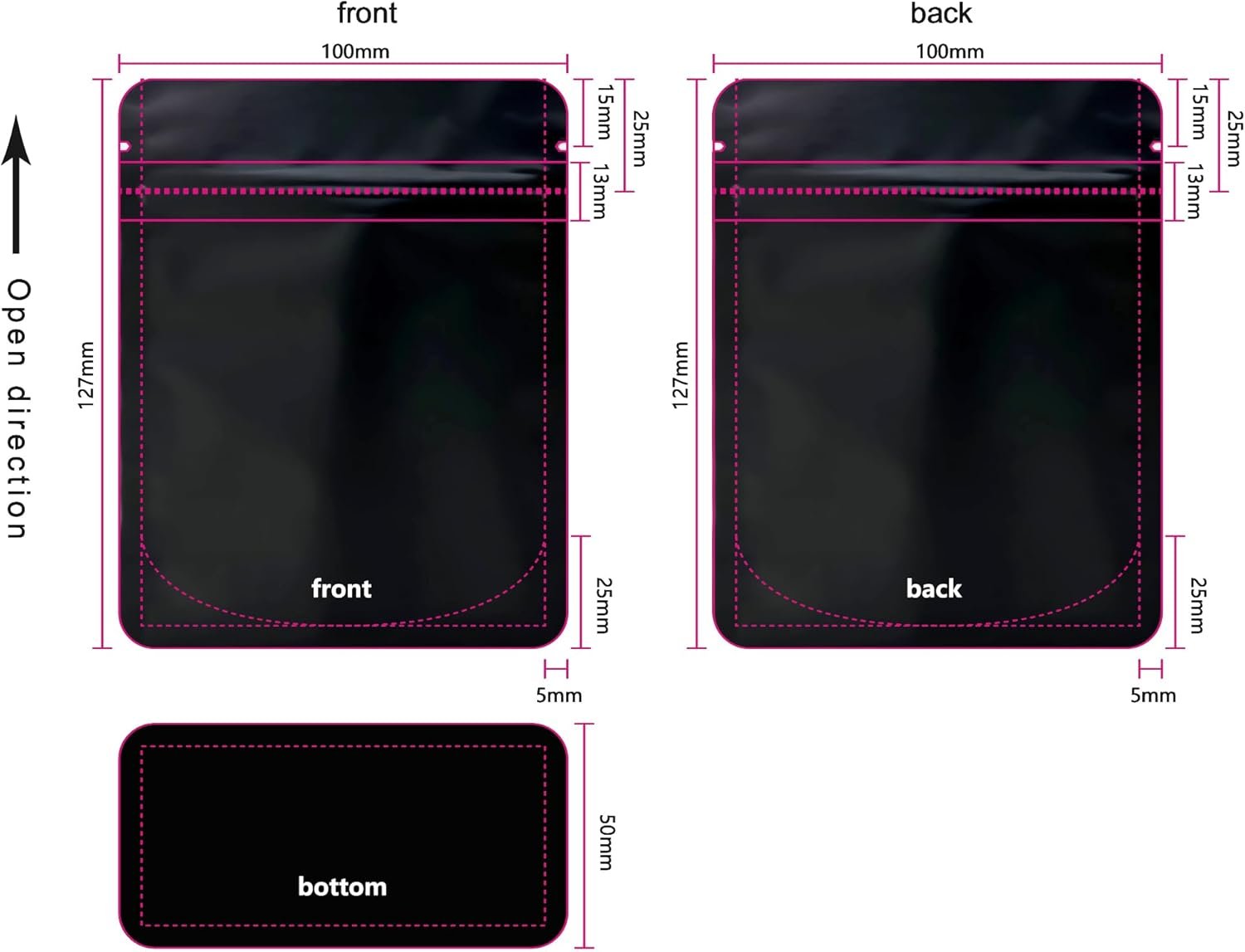 Bolsas Personalizadas de 3.5g en Packs de 500, Pouches de Mylar Impresos a Medida con Logo, Fábrica de Pouches Resealable con Cierre Zip Lock.