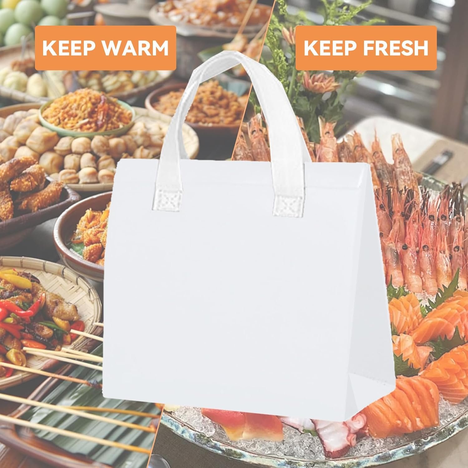 Bolsas Térmicas para Comida para Llevar con Logo Personalizado - 25 Piezas de 6 x 9.5 x 10 Pulgadas, Bolsas Desechables para Alimentos Calientes y Fríos, Marca Blanca Proveedor. Bolsas Térmicas para Comida para Llevar con Logo Personalizado - 25 Piezas de 6 x 9.5 x 10 Pulgadas, Bolsas Desechables para Alimentos Calientes y Fríos, Marca Blanca Proveedor.