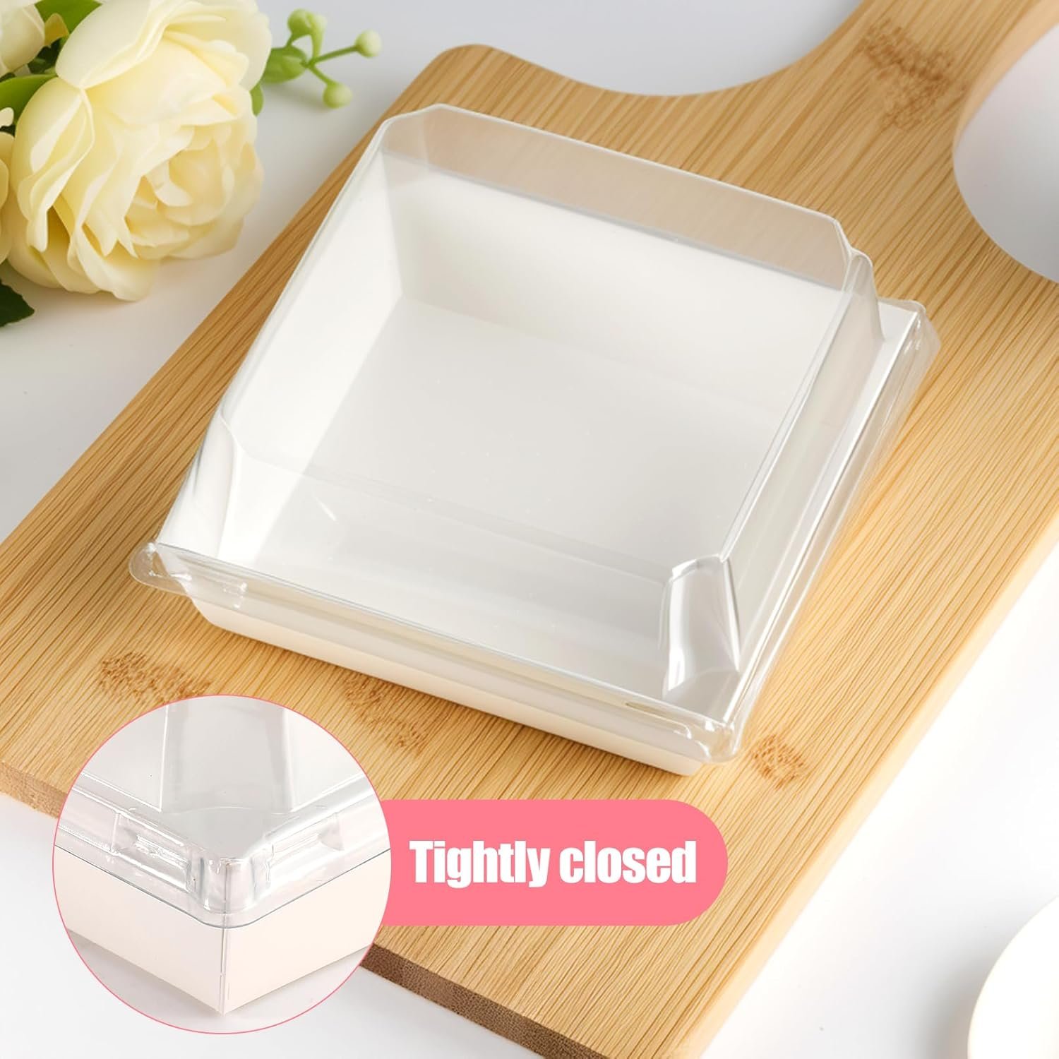 Cajas de Charcutería de Papel 100 Pack con Tapa Transparente, Cajas Desechables de Postre Cuadradas de 5 Pulgadas, Contenedores de Kraft para Alimentos con Cuerda para Sándwich, Porción de Pastel, Galletas, Postres, Marca Blanca de nuestro Proveedor. Cajas de Charcutería de Papel 100 Pack con Tapa Transparente, Cajas Desechables de Postre Cuadradas de 5 Pulgadas, Contenedores de Kraft para Alimentos con Cuerda para Sándwich, Porción de Pastel, Galletas, Postres, Marca Blanca de nuestro Proveedor.