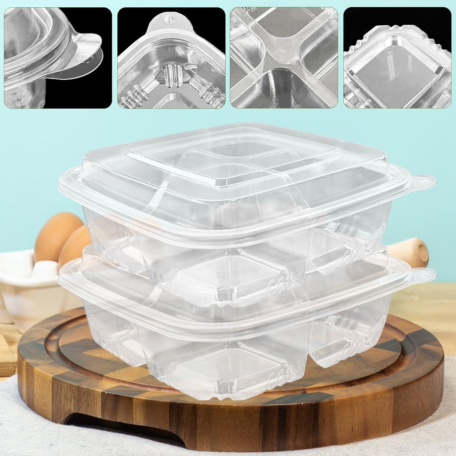 Contenedores desechables para snacks de 40 piezas con 4 compartimentos, ideal para preparación de comidas y almuerzos, con logo personalizado, perfectos para escuela, trabajo y viajes, fabricados por un proveedor confiable. Contenedores desechables para snacks de 40 piezas con 4 compartimentos, ideal para preparación de comidas y almuerzos, con logo personalizado, perfectos para escuela, trabajo y viajes, fabricados por un proveedor confiable.