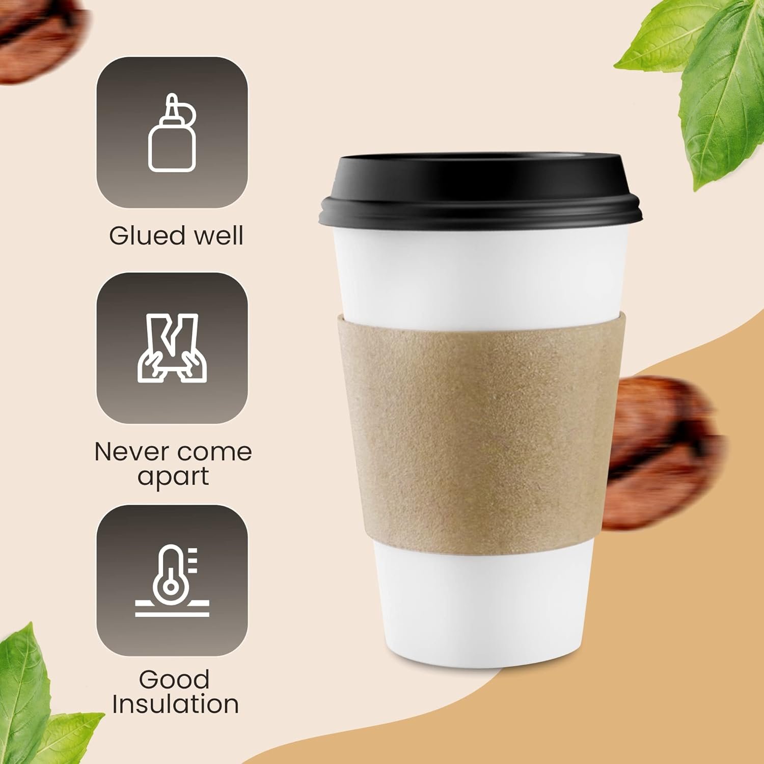 Mangas de café con logo personalizado 100 Pcs – Mangas de vasos de papel kraft corrugado para vasos de 12oz, 16oz, 20oz, 22oz y 24oz – Reciclables y desechables – Perfectas para bebidas calientes en cafeterías y oficinas (PACK DE 100) – Proveedor. Mangas de café con logo personalizado 100 Pcs – Mangas de vasos de papel kraft corrugado para vasos de 12oz, 16oz, 20oz, 22oz y 24oz – Reciclables y desechables – Perfectas para bebidas calientes en cafeterías y oficinas (PACK DE 100) – Proveedor.