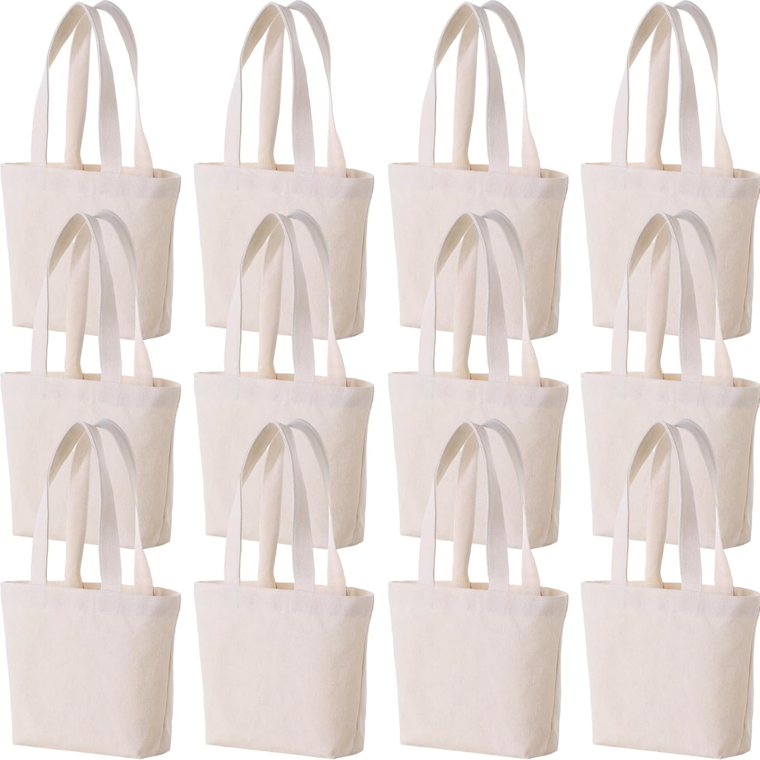 Logo Personalizado Tote Bag de Lienzo Pequeño 10" x 8" x 3" para Personalizar con Bordado o Pintura, Marca Blanca de Fábrica Eco-Friendly en Algodón