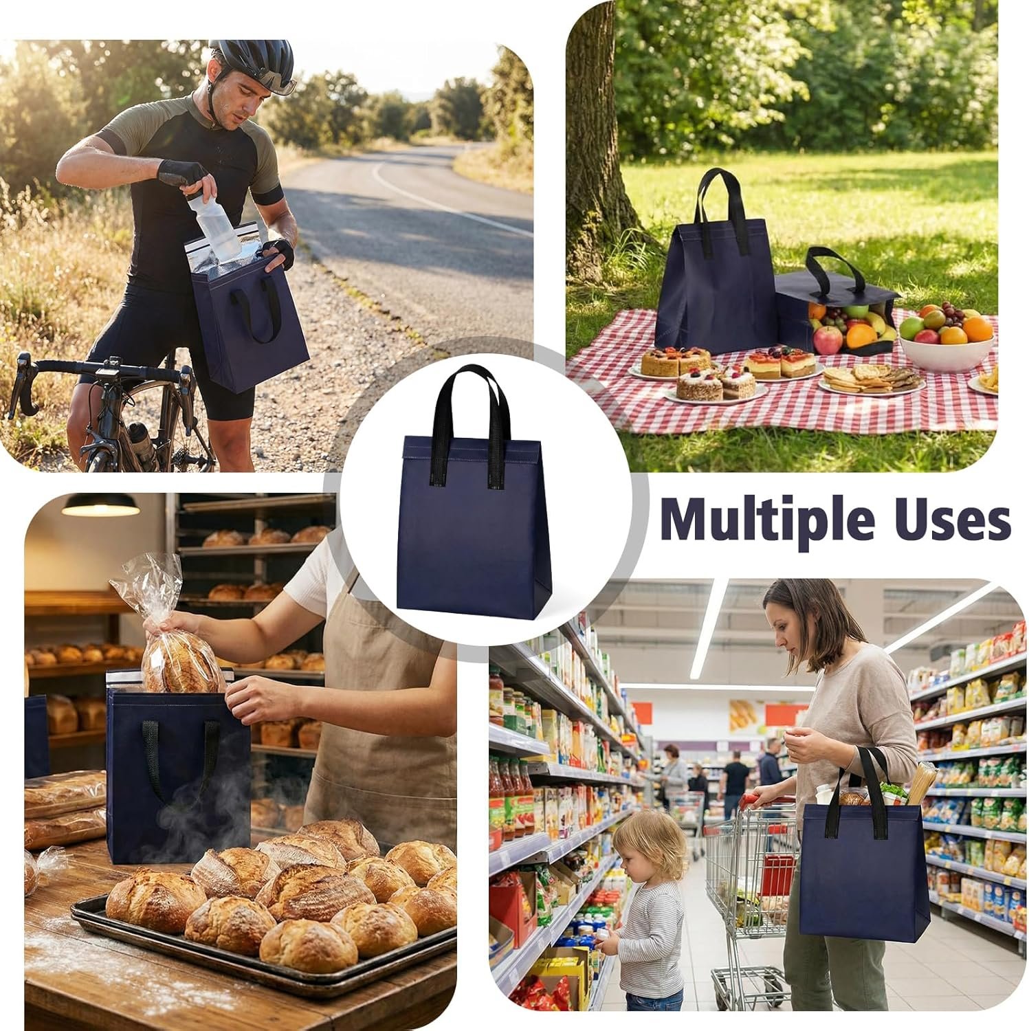 Bolsas Térmicas Personalizadas de 50 Piezas para Entrega de Comida 10 x 8 x 4 Pulgadas para Alimentos Calientes y Fríos, Café, Leche, Té y Mariscos Frescos para Catering y Restaurantes, Proveedor. Bolsas Térmicas Personalizadas de 50 Piezas para Entrega de Comida 10 x 8 x 4 Pulgadas para Alimentos Calientes y Fríos, Café, Leche, Té y Mariscos Frescos para Catering y Restaurantes, Proveedor.