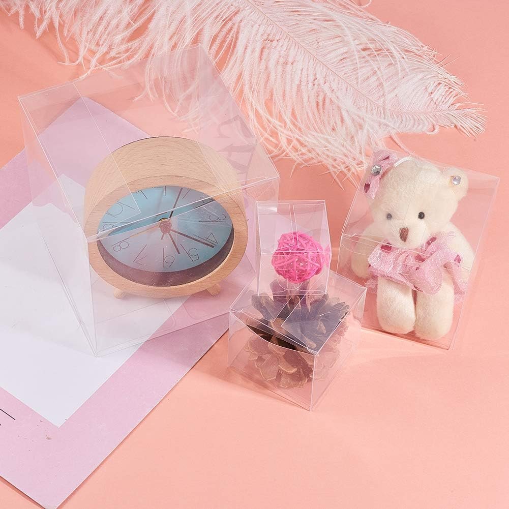 Caja de Favor Clara de 60PCS 2.4x2.4x2.4 Pulgadas para Dulces, Chocolate y Postres, para Bodas y Fiestas de Halloween y Navidad, con Logo Personalizado, Proveedor de Empaques.