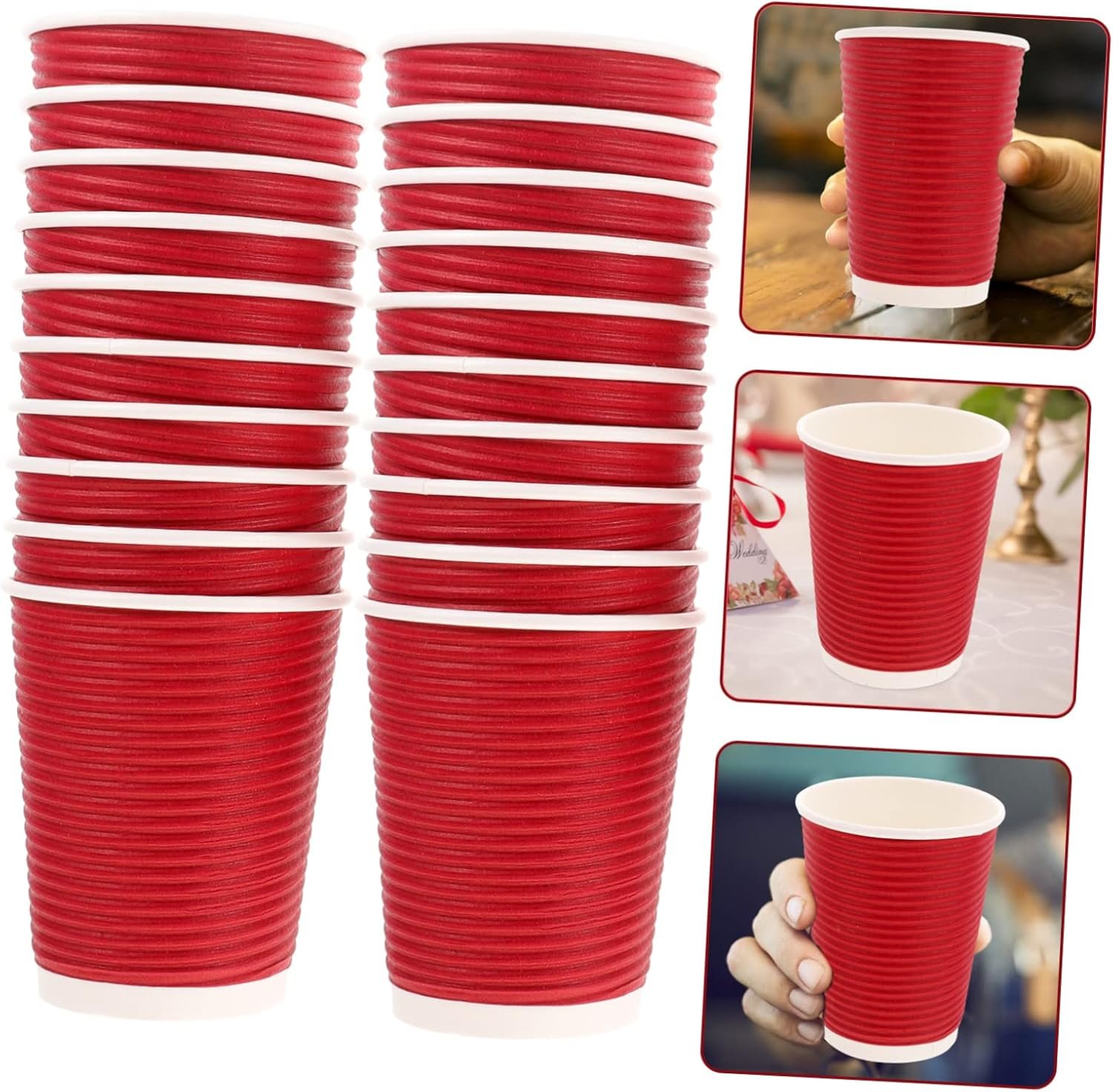 Logo Personalizado 50-Pack Tazas de Papel Dobles Desechables para Bebidas Calientes, Ideal para Fiestas y Eventos, Diseño Práctico, Proveedor de Calidad