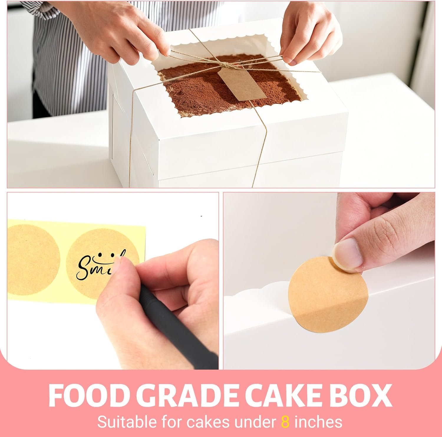 Logo Personalizado Cajas de Pastel con Ventana 10 x 10 x 8 pulgadas Cajas de Panadería Blancas con Tablas para Pasteles para Bodas, Cumpleaños, Fiestas, Navidad Proveedor Logo Personalizado Cajas de Pastel con Ventana 10 x 10 x 8 pulgadas Cajas de Panadería Blancas con Tablas para Pasteles para Bodas, Cumpleaños, Fiestas, Navidad Proveedor