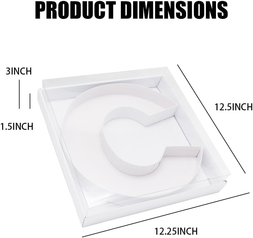 Caja de cartón en forma de letra de 12.5