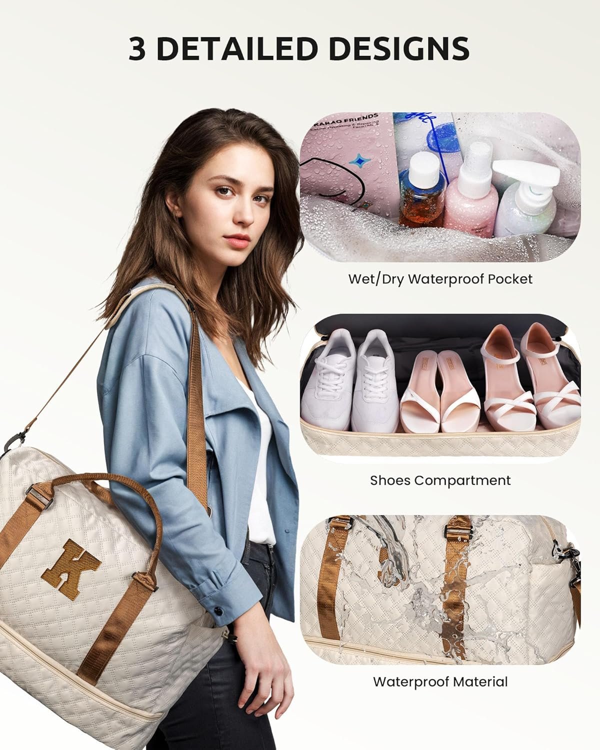 Logo Personalizado Mochila Duffle Inicial con Compartimento para Zapatos, Bolsa de Viaje Personalizada Monogramada con Neceser de Maquillaje, Regalo para Niñas Adolescentes (Letra B) de Proveedor Logo Personalizado Mochila Duffle Inicial con Compartimento para Zapatos, Bolsa de Viaje Personalizada Monogramada con Neceser de Maquillaje, Regalo para Niñas Adolescentes (Letra B) de Proveedor