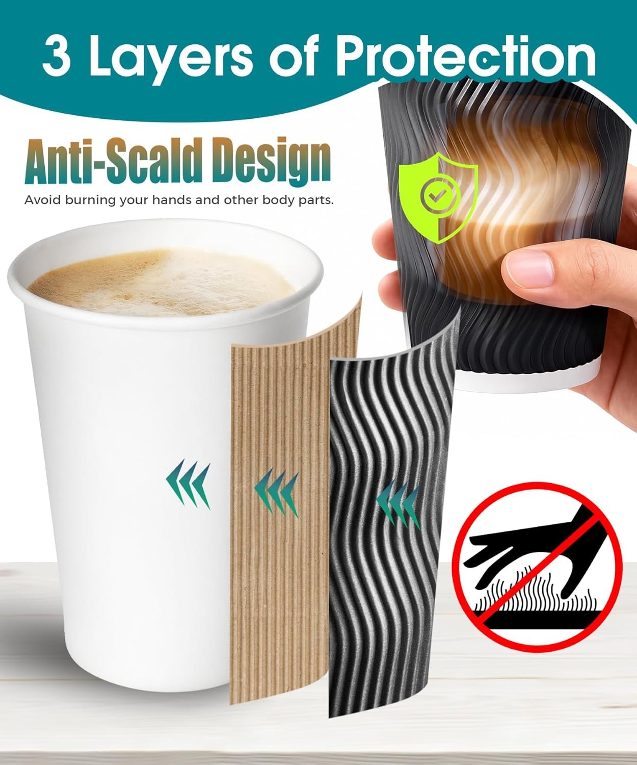Logo Personalizado 100 Vasos de Café Desechables de 16 oz con Tapas, Vasos para Bebidas Calientes, Chocolate Caliente y Cacao, Tazas Aisladas de Pared Ripple para Oficina, Proveedor Logo Personalizado 100 Vasos de Café Desechables de 16 oz con Tapas, Vasos para Bebidas Calientes, Chocolate Caliente y Cacao, Tazas Aisladas de Pared Ripple para Oficina, Proveedor